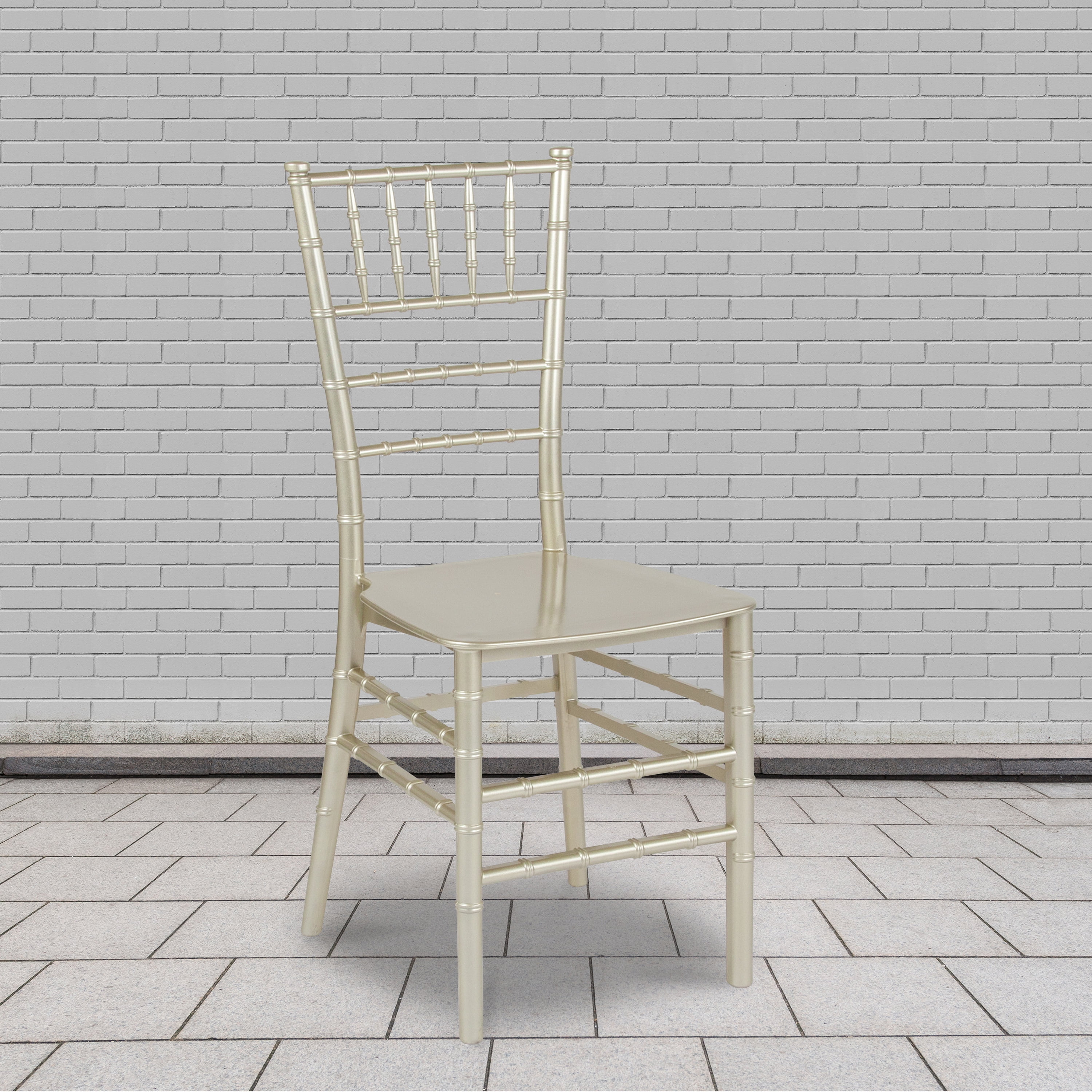 Flash Furniture 2 Pack HERCULES Series Champagne Resin Stacking Chiavari Chair