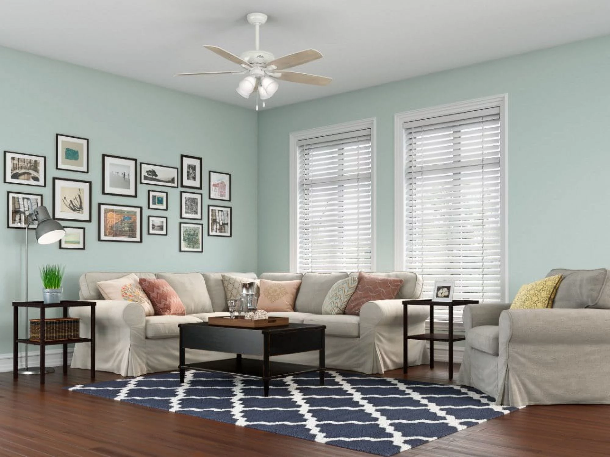 Hunter Amberlin 52 Led Amberlin 52' 5 Blade Led Indoor Ceiling Fan - White