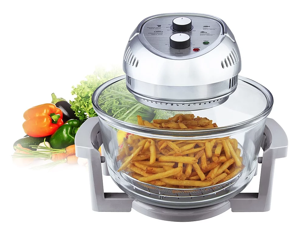 Big Boss - Oil-less Air Fryer, 16 Quart, 1300W, Easy Operation with Built in timer - Silver