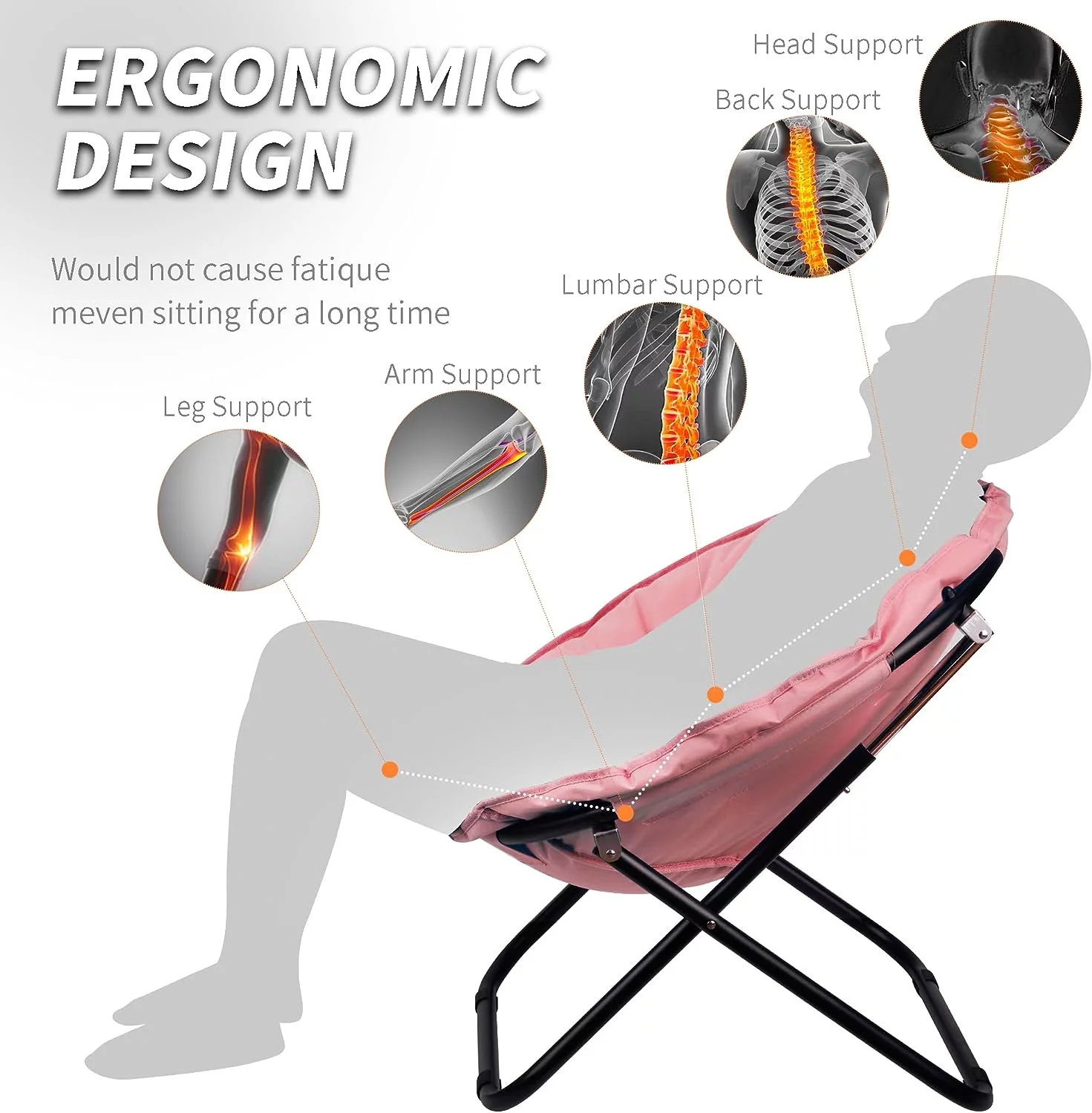 Grezone Folding Saucer Moon Chair