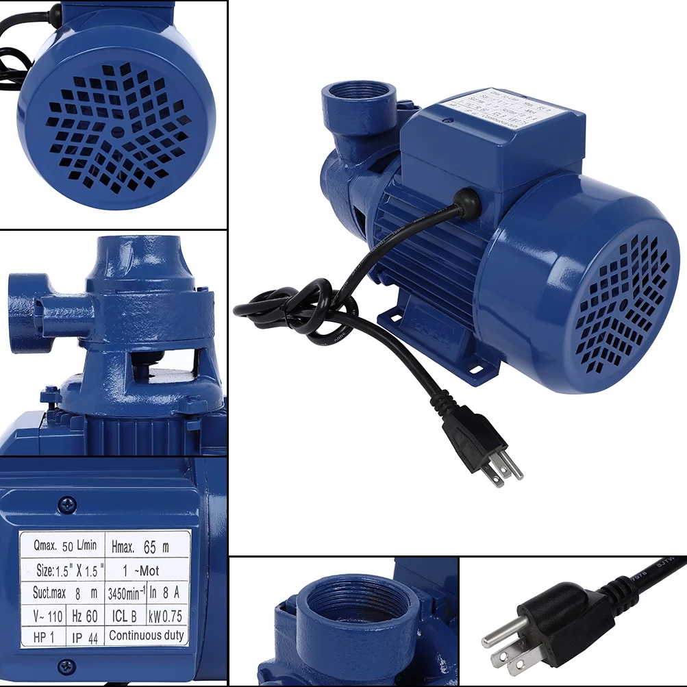 CCIYU Sewage Sump Pump 1HP 164 ft Agricultural Irrigation Portable Electric Dirty Clean Water Pump ???Not Submersible)