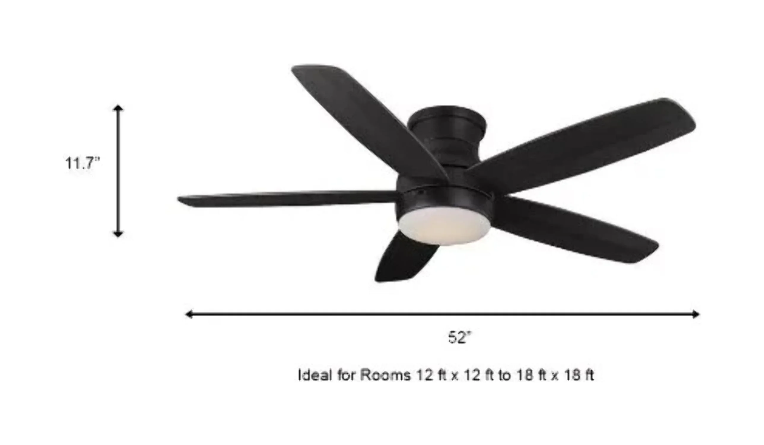 Home Decorators Collection Ashby Park 52 in. White Color Changing Integrated LED Matte Black Indoor Ceiling Fan with Light Kit and Remote Control