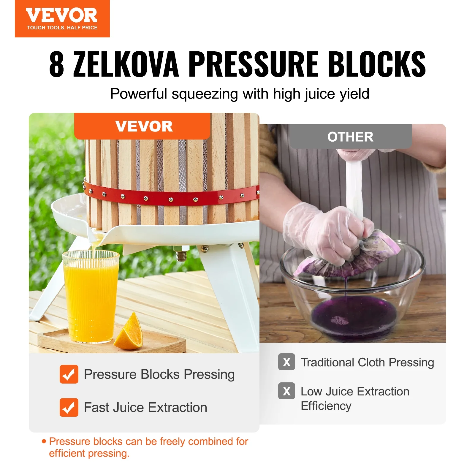 BENTISM Fruit Wine Press Manual Press for Wine Making 4.8Gal/18L Solid Wood Basket