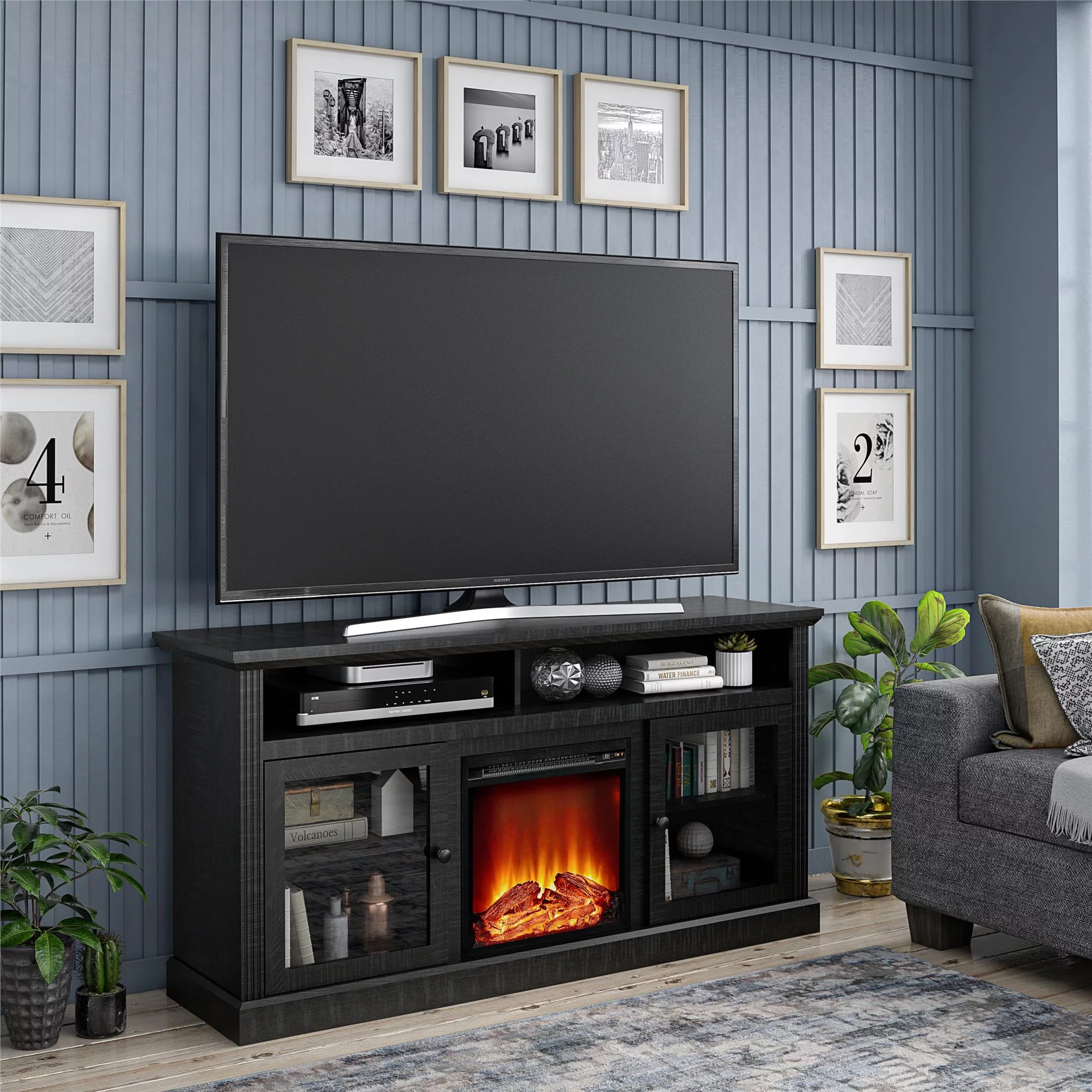 Ameriwood Home Leesburg Fireplace TV Stand for TVs up to 65