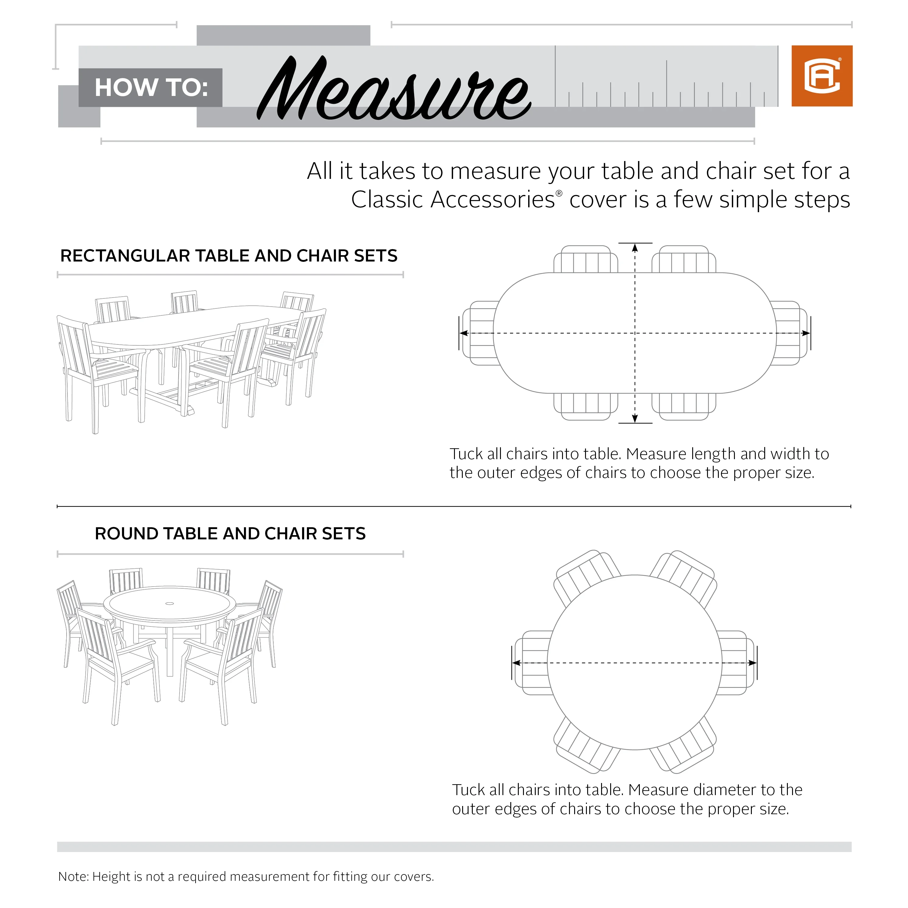 Classic Accessories Madrona Waterproof 88 Inch Rectangular/Oval Patio Table & Chair Set Cover