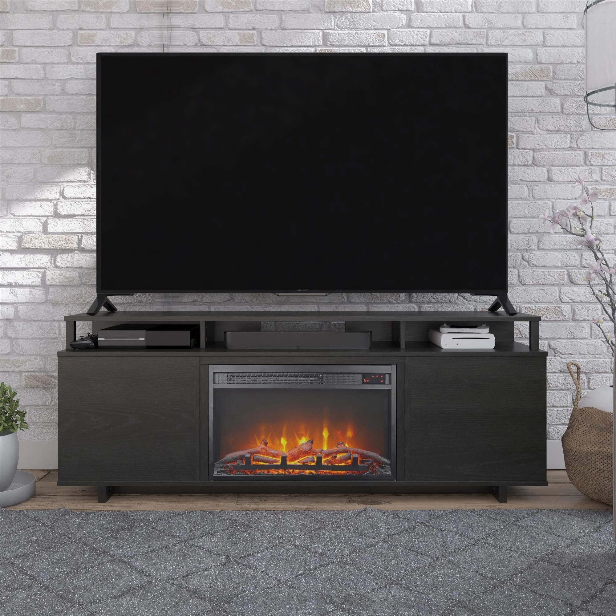 Ameriwood Home Carson Fireplace TV Stand for TVs up to 65