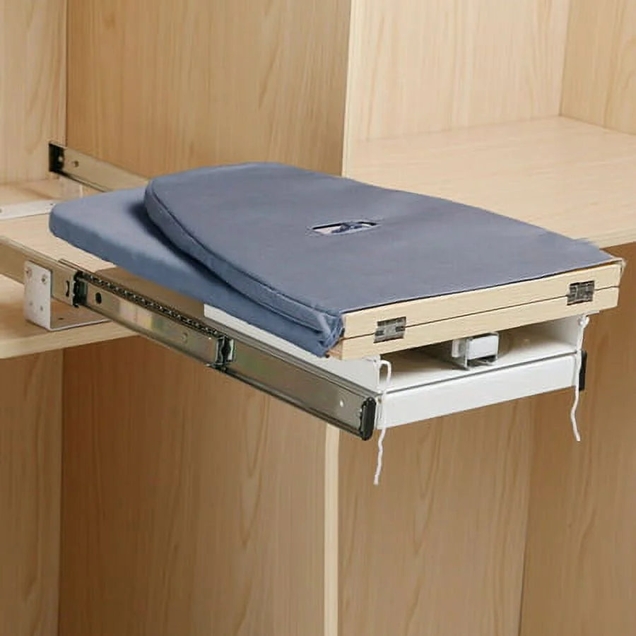 180�� Rotation Retractable Ironing Board Closet Gray Folding Pull-Out Stow Away