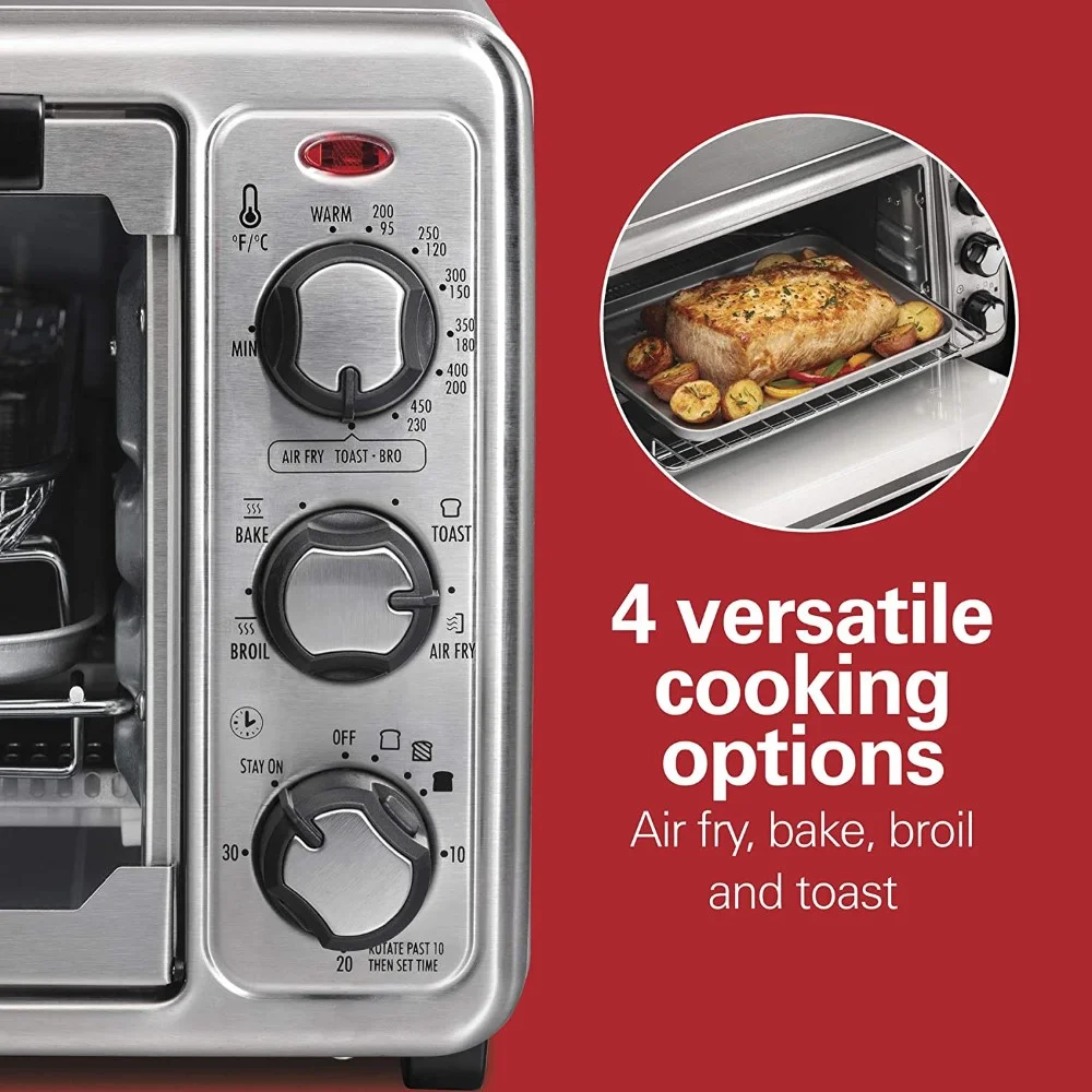 Hamilton Beach Sure-Crisp Air Fryer Toaster Oven, 6 Slice Capacity, Stainless Steel Exterior, 31413