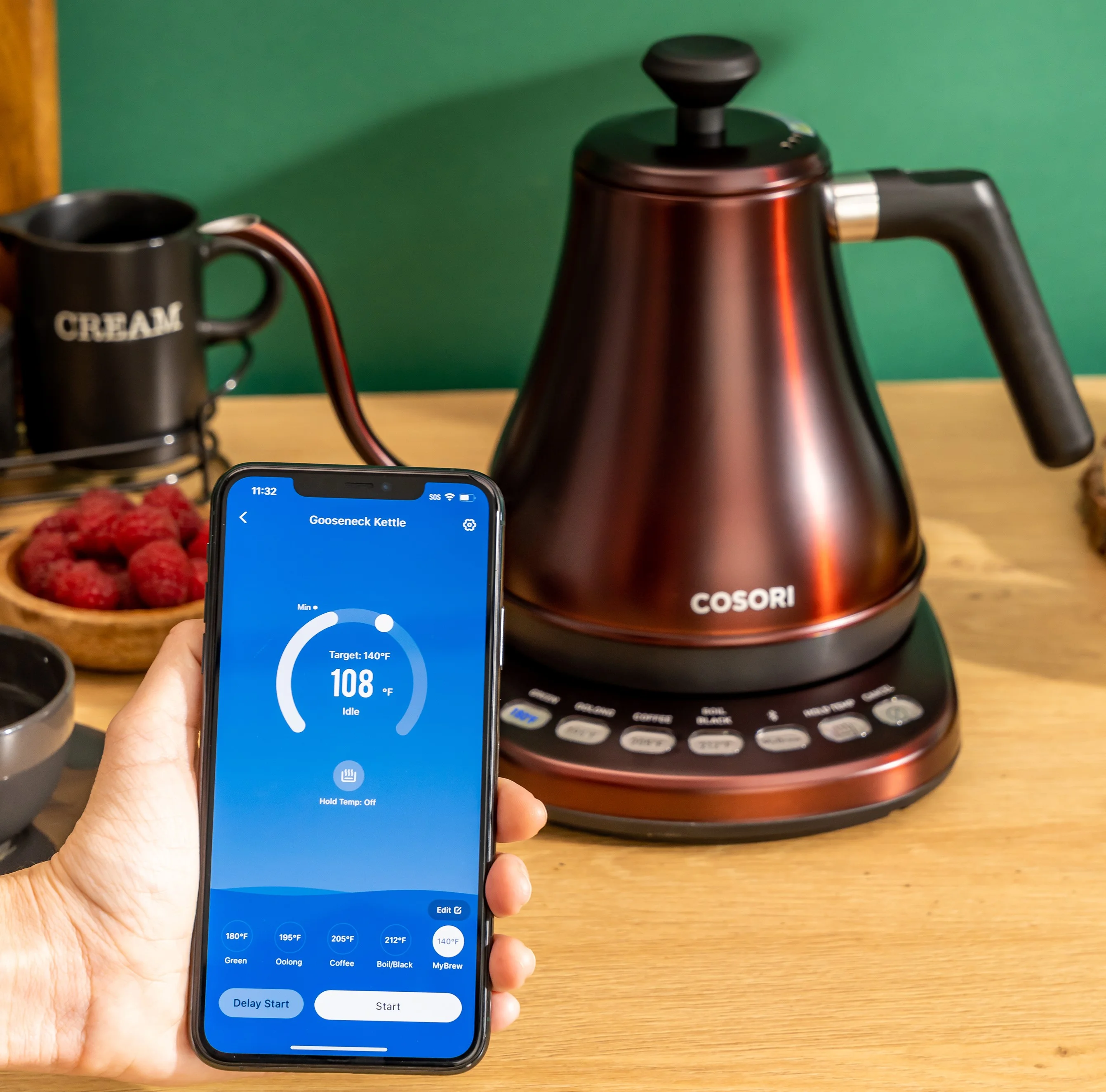 COSORI Smart Gooseneck Kettle Electric for Pour-Over Tea & Coffee with Temperature Control,Stainless Steel ,0.8L,Copper