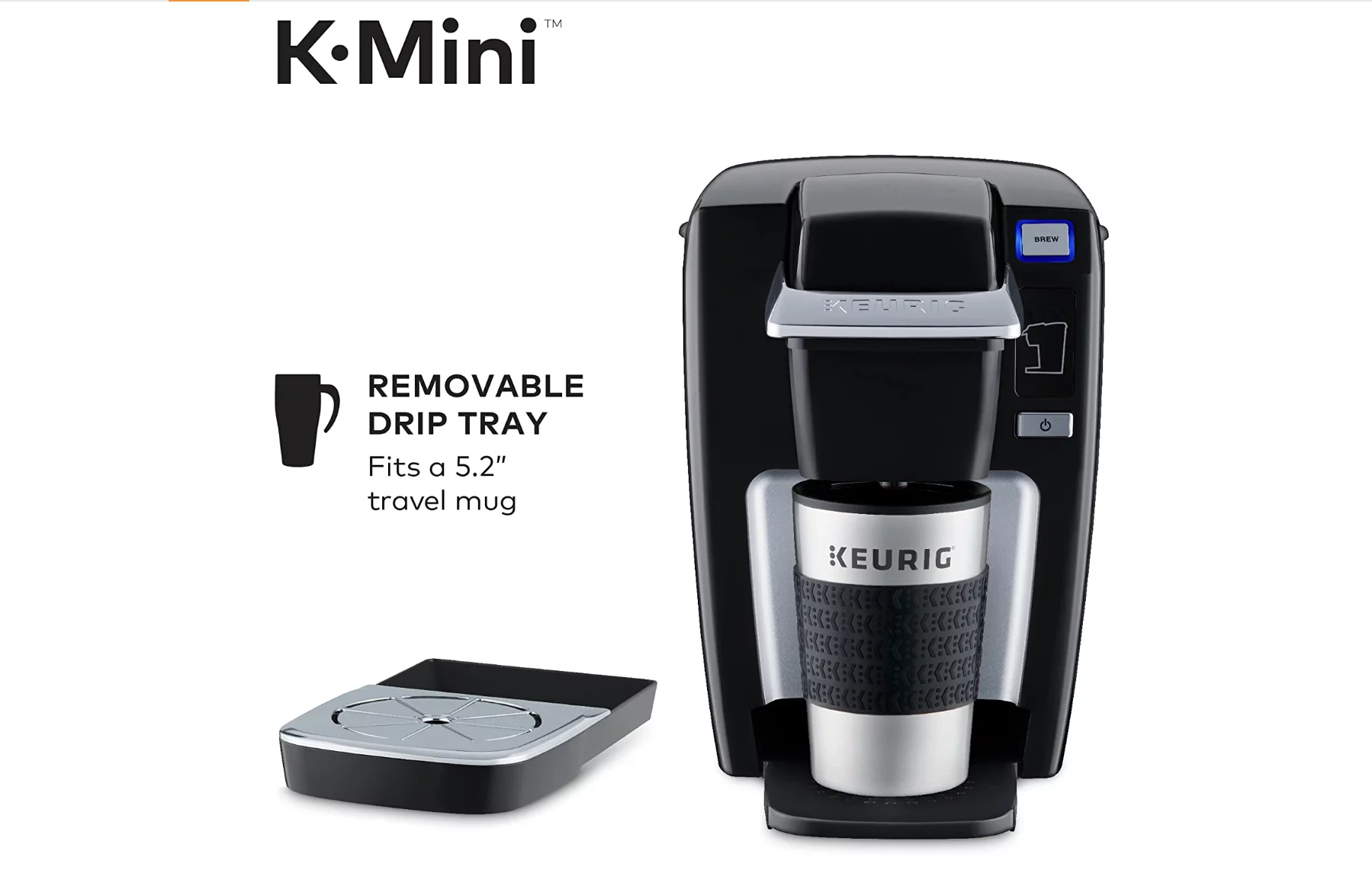 Keurig K15 Coffee Maker, Single Serve K-Cup Pod Coffee Brewer, 6 to 10 Oz. Brew Sizes, Black
