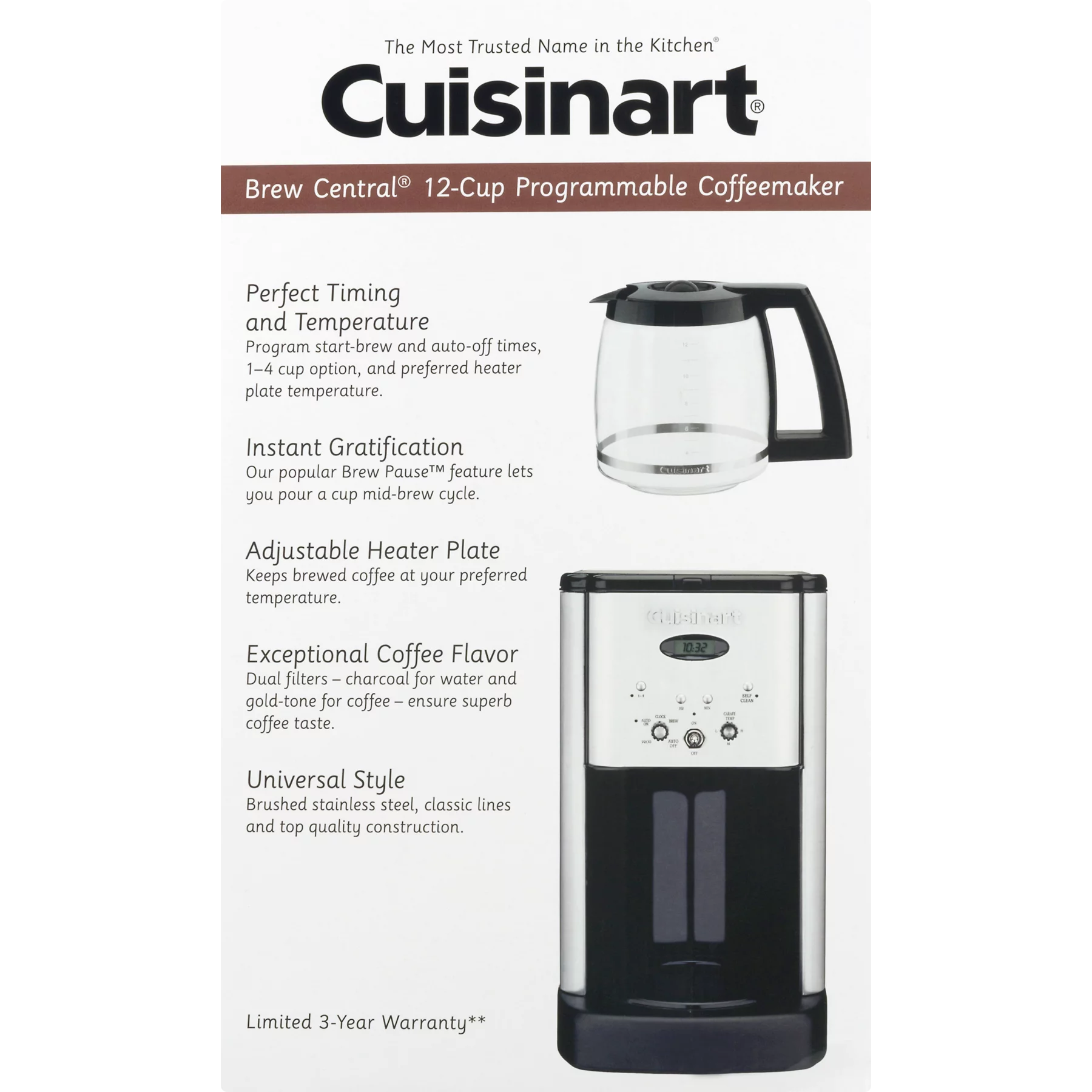 Cuisinart Brew Central? 12 Cup Programmable Coffeemaker, DCC-1200WM1