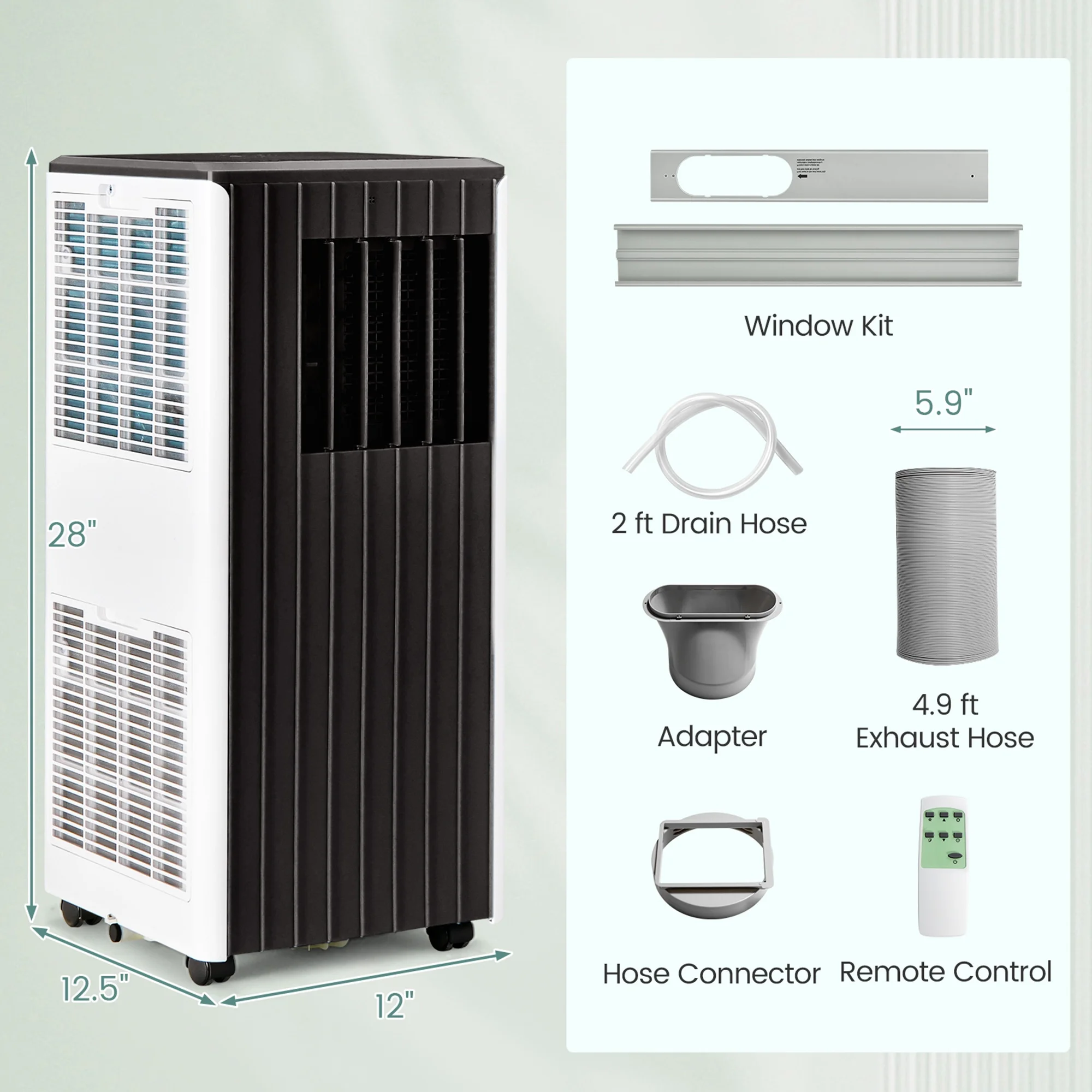 Gymax 8000 BTU ASHRAE Portable Air Conditioner 3-in-1 AC Unit w/ Cool Dehum Fan Sleep Mode