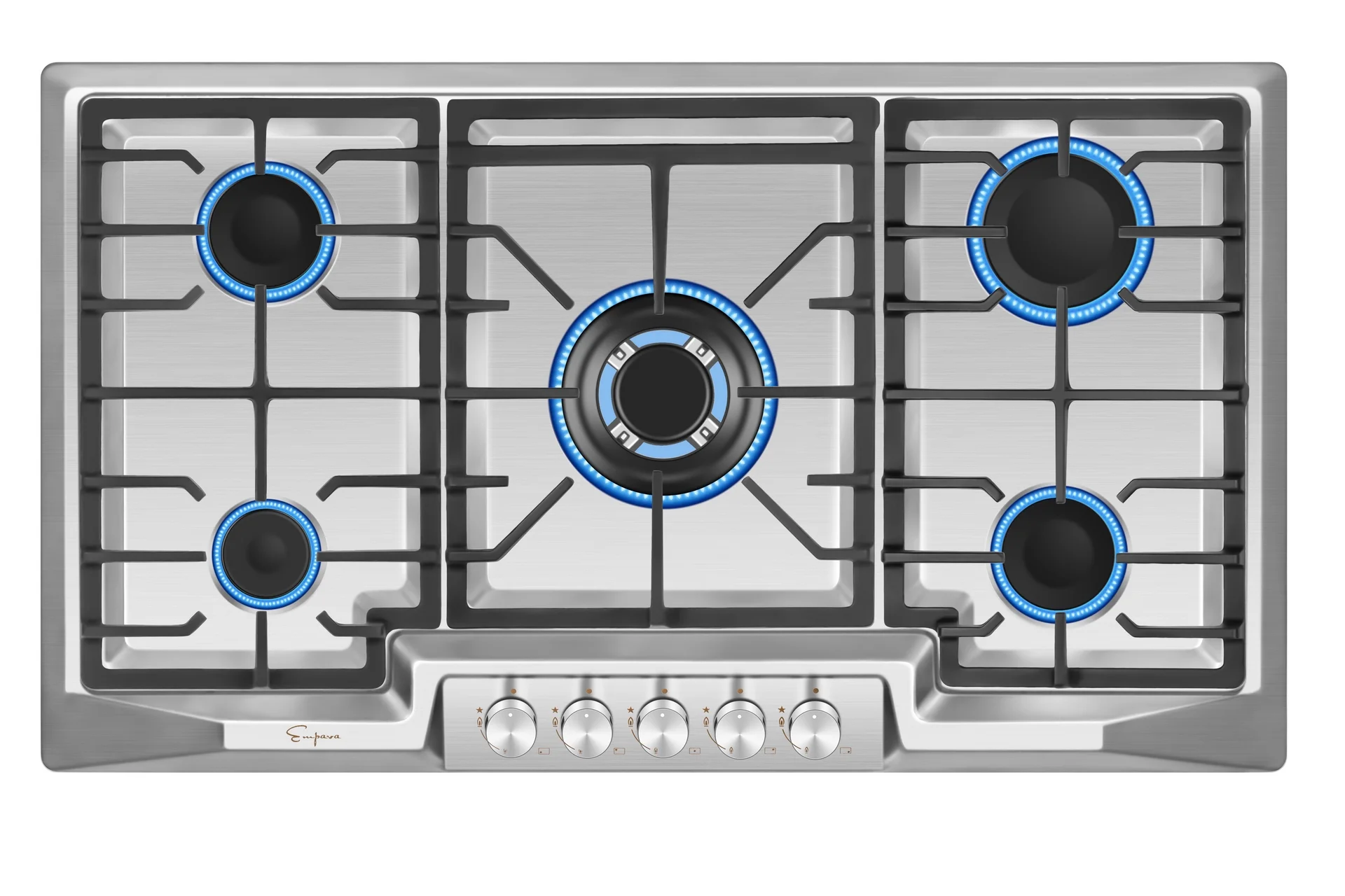 Empava 36'' Built-in Gas Stove Top - Stainless Steel LPG Natural Gas Cooktop - 5 Sealed Burners