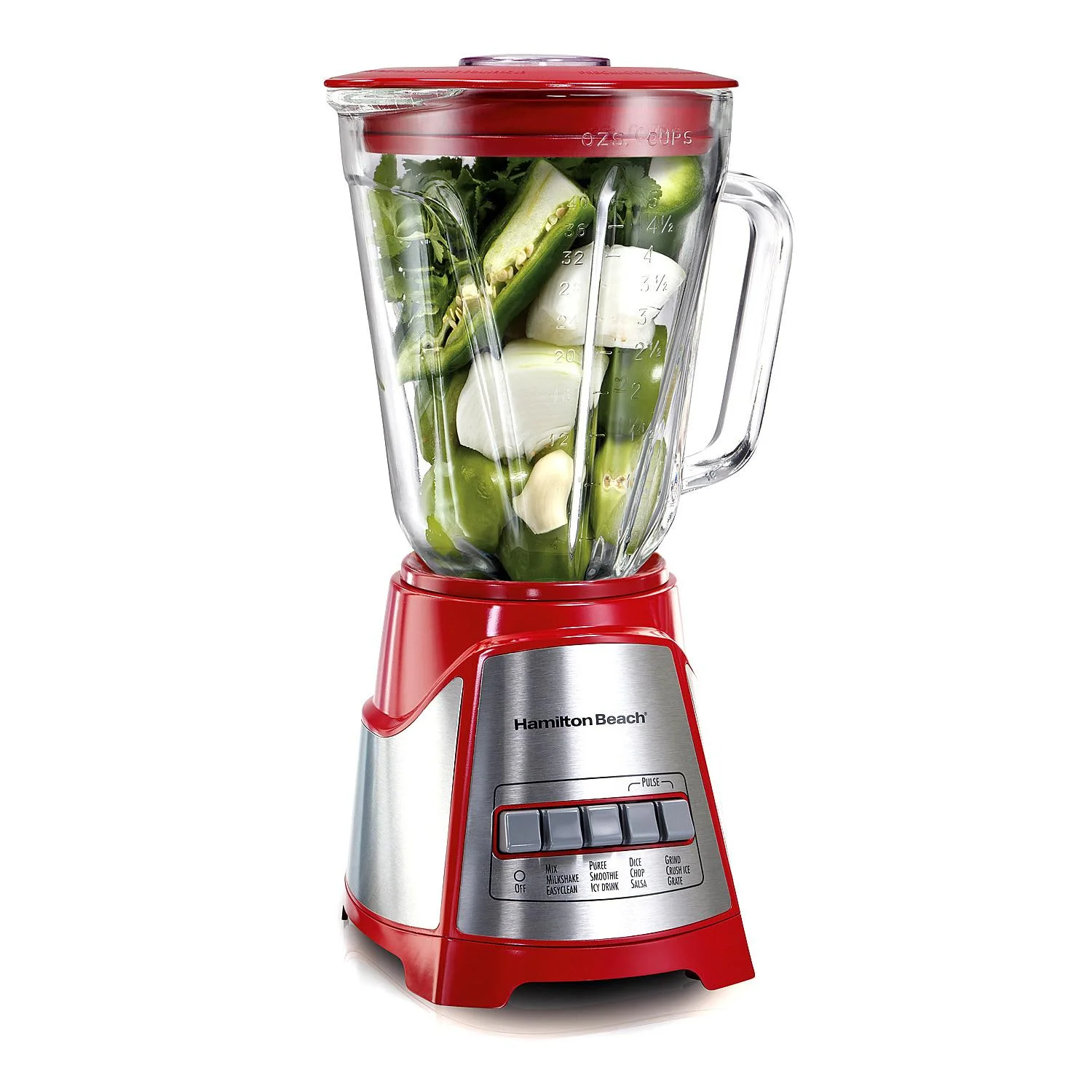 Hamilton Beach Red Ensemble Multi-Function Glass Jar Blender