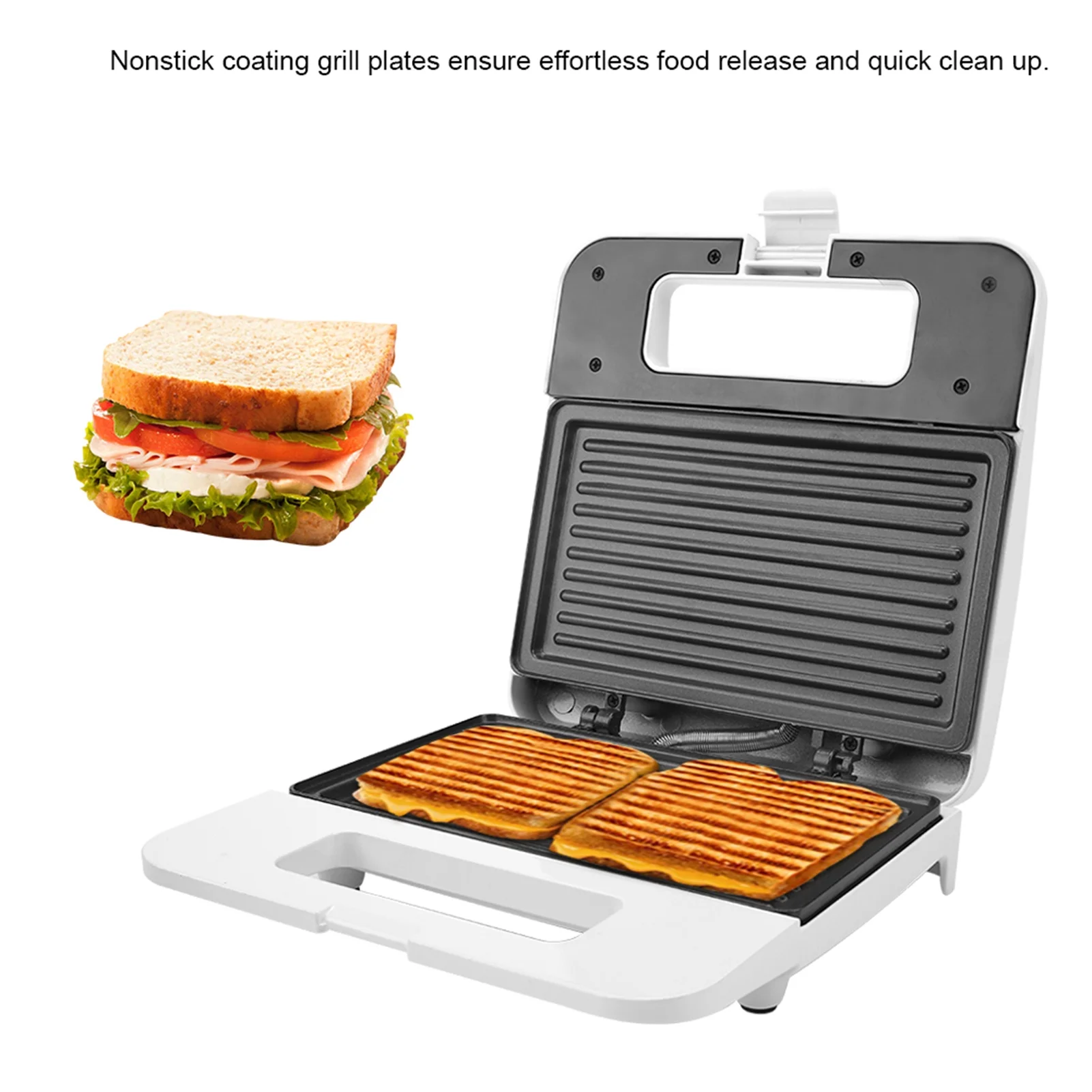 Household Electric Nonstick Baking Plate Sandwich Machine Toaster EU Plug 220-240V