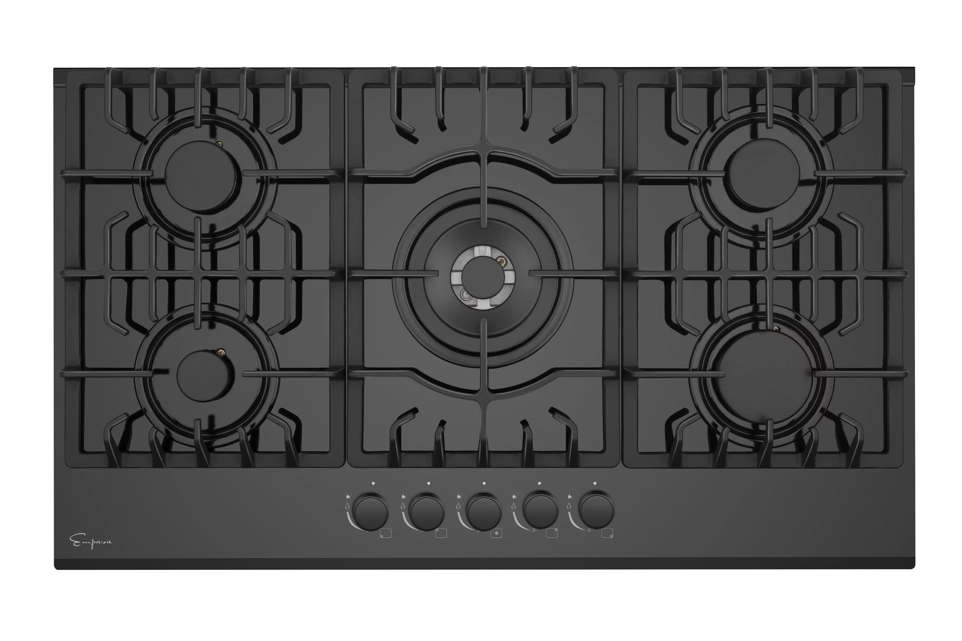 Empava 36 in. Gas Stove Cooktop 5 Italy Sabaf Sealed Burners NG/LPG Convertible in Black Tempered Glass