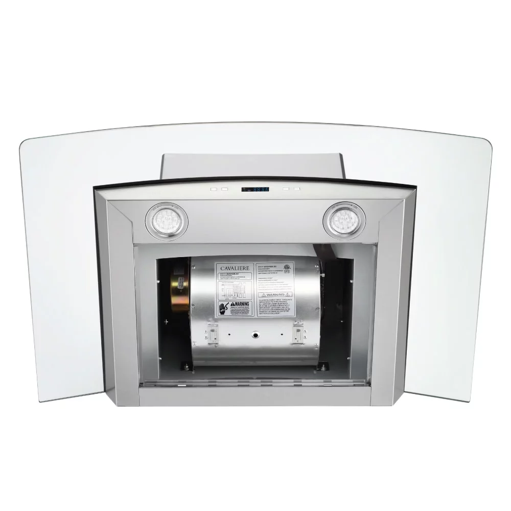 Cavaliere-Euro 30W in. Tempered Glass Canopy Wall Mounted Range Hood