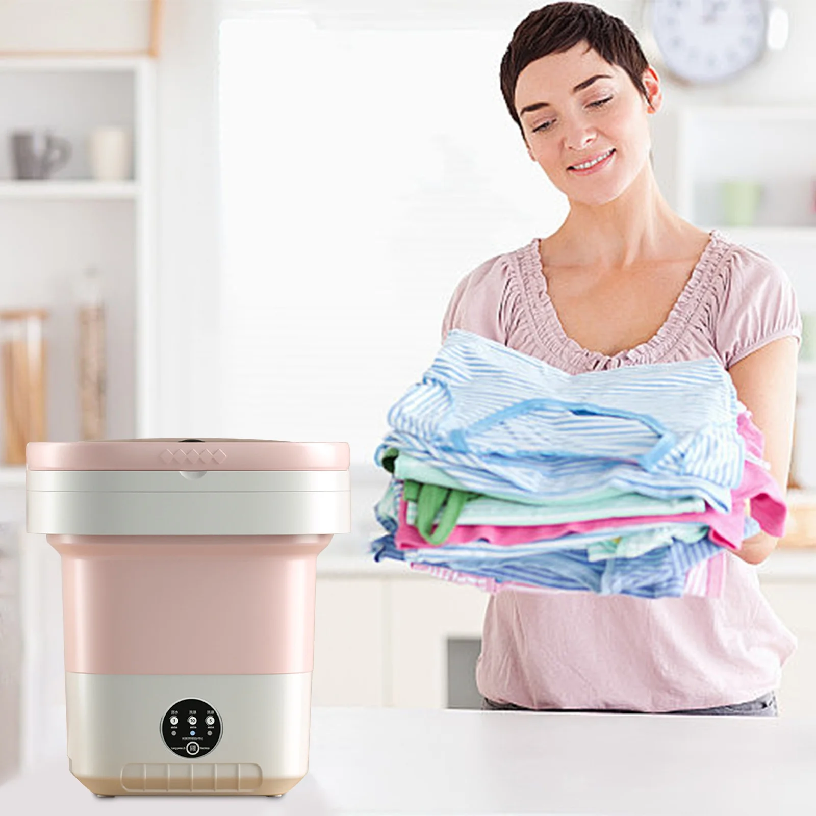 Folding 12L Washing Machine With Integrated Washing And Stripping Function Portable Washing Machine For Small Student Dormitories Baby Washing Machine