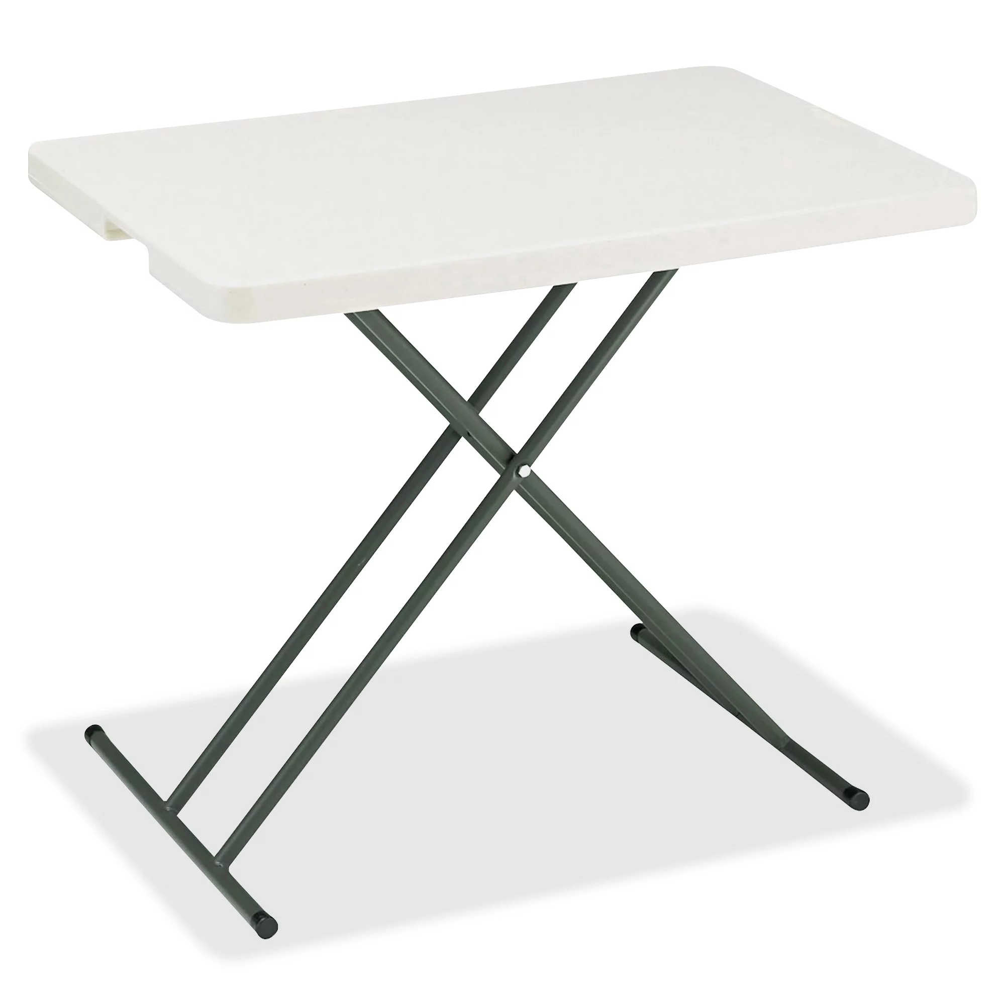 Iceberg IndestrucTable Classic Personal Folding Table, 30 x 20 x 25 to 28 High, Platinum