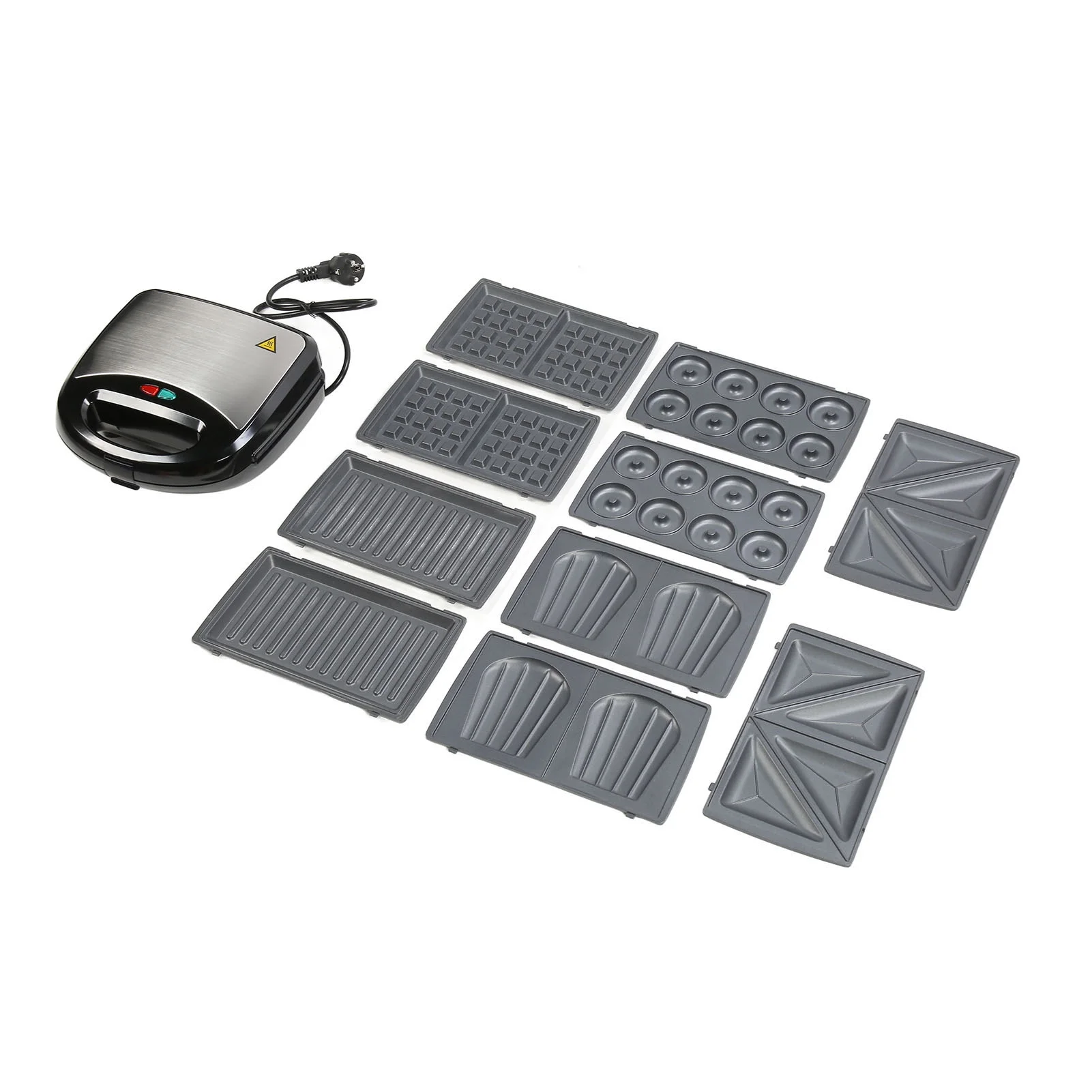 6 in 1 Sandwich Maker Double Sided Heating Sandwich Maker Intelligent Temperature Control Heating Waffle Maker with Removable Plates 220V EU