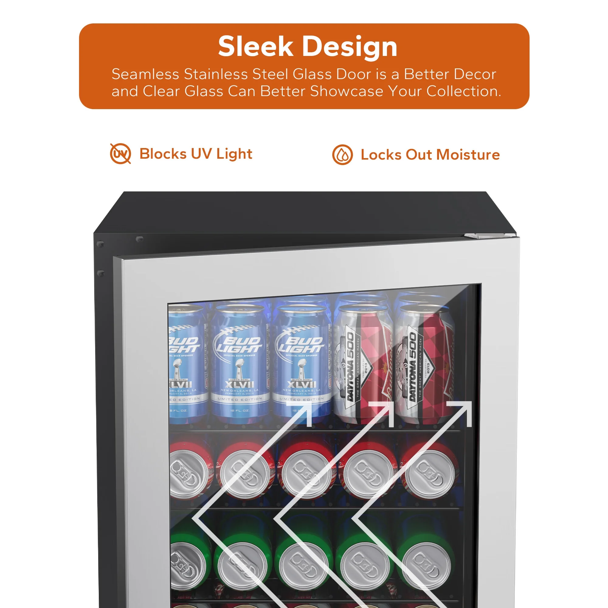 Ca'Lefort Beverage Refrigerator Cooler, 77 Can Freestanding Beverage Fridge��Mini fridge with Glass Door for Home/Bar/Office