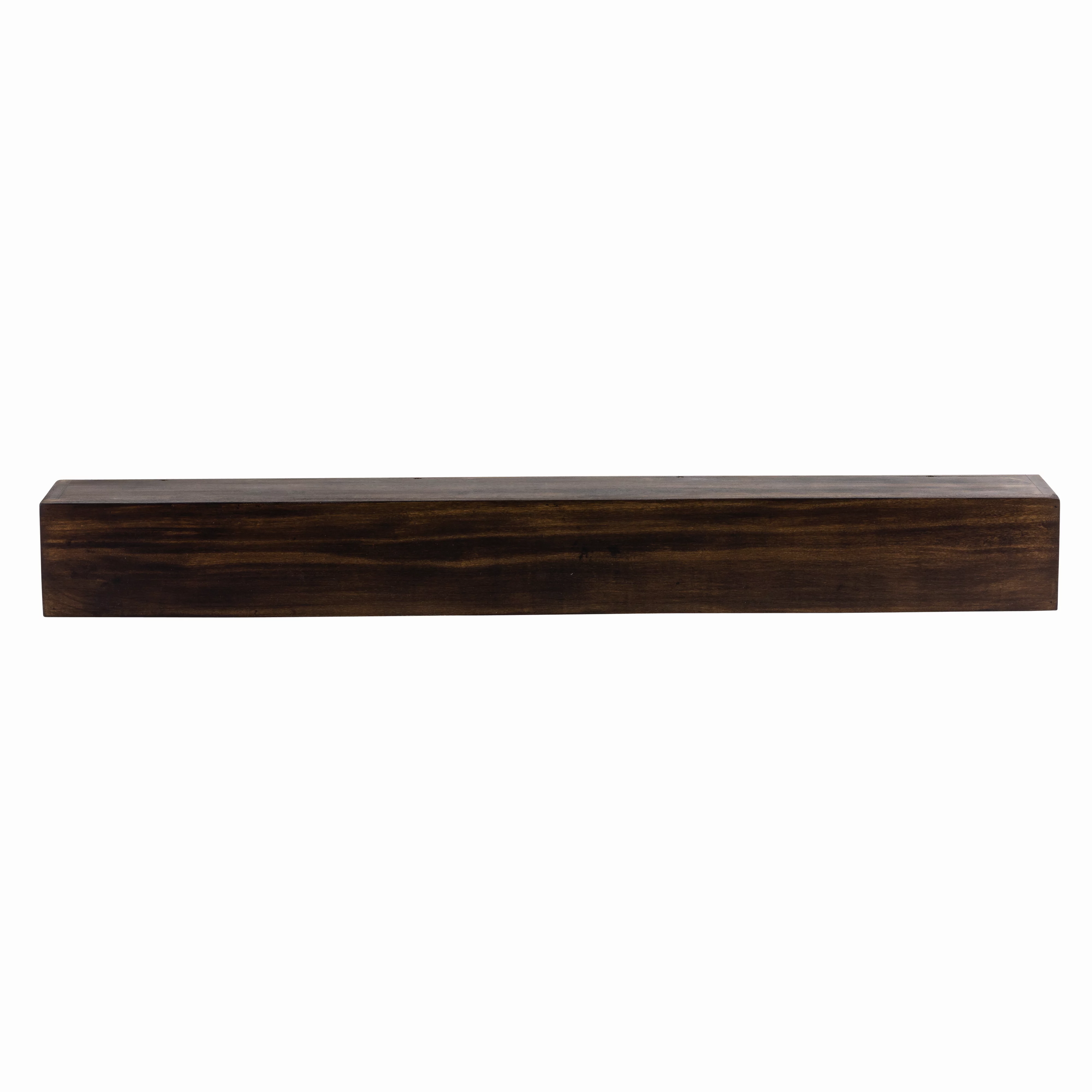 60' L x 5.5' H x 6.25' L Modern Farmhouse Dark Chocolate Fireplace Mantel