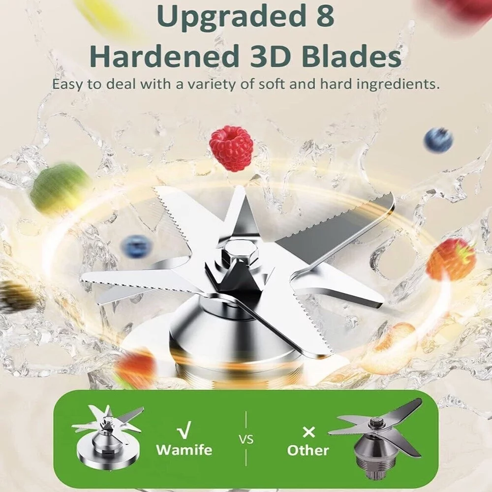 1450W Heavy Duty Countertop Blender Juicer w/ Stainless Steel Blades and 72oz Bottle Silver