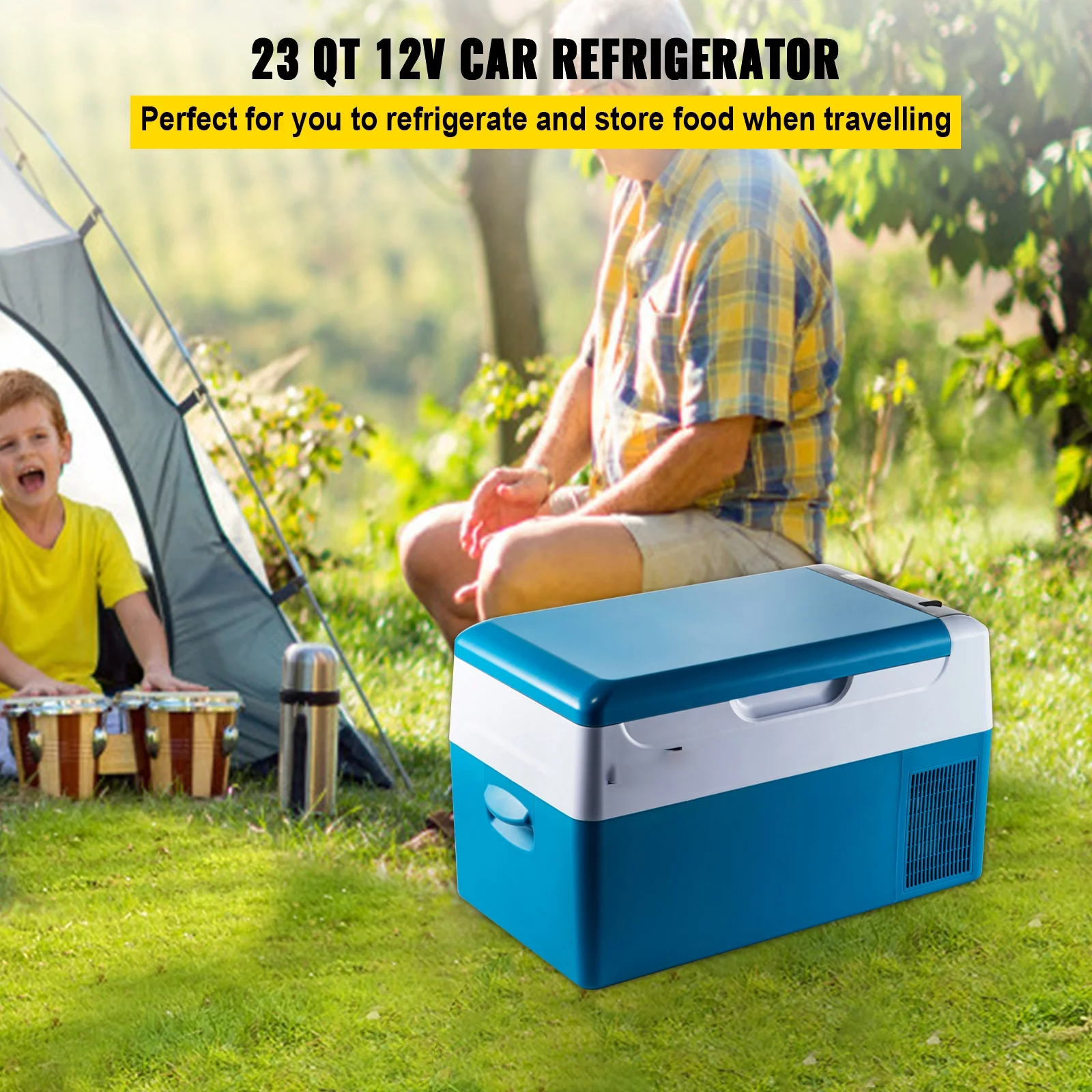 BENTISM 12V Car Freezer Mini Car Refrigerator 23Qt Portable Refrigerator Camping