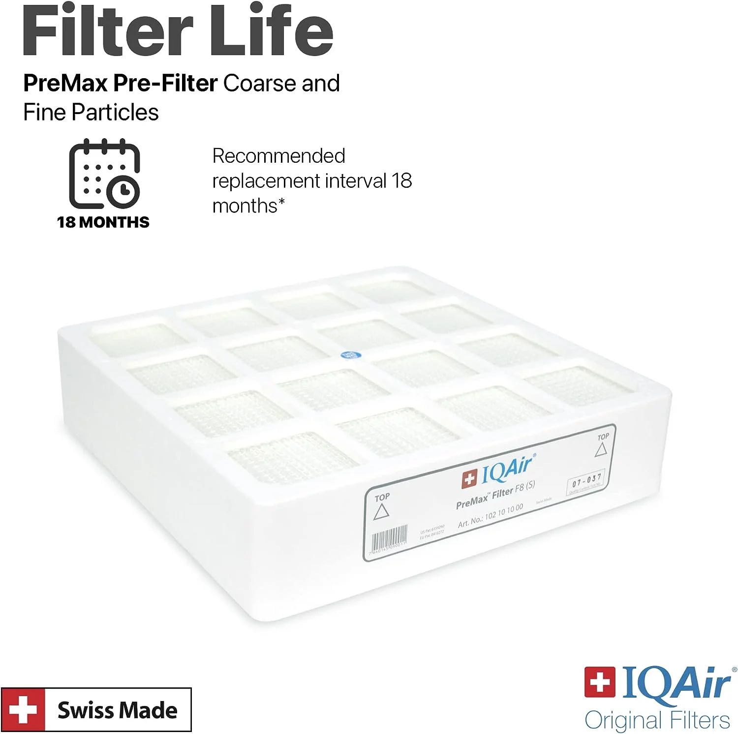 IQAir HealthPro Series PreMax Pre-Filter [Medical-Grade Air] Allergens, Pets, Asthma, Smoke, Pollen, Dust