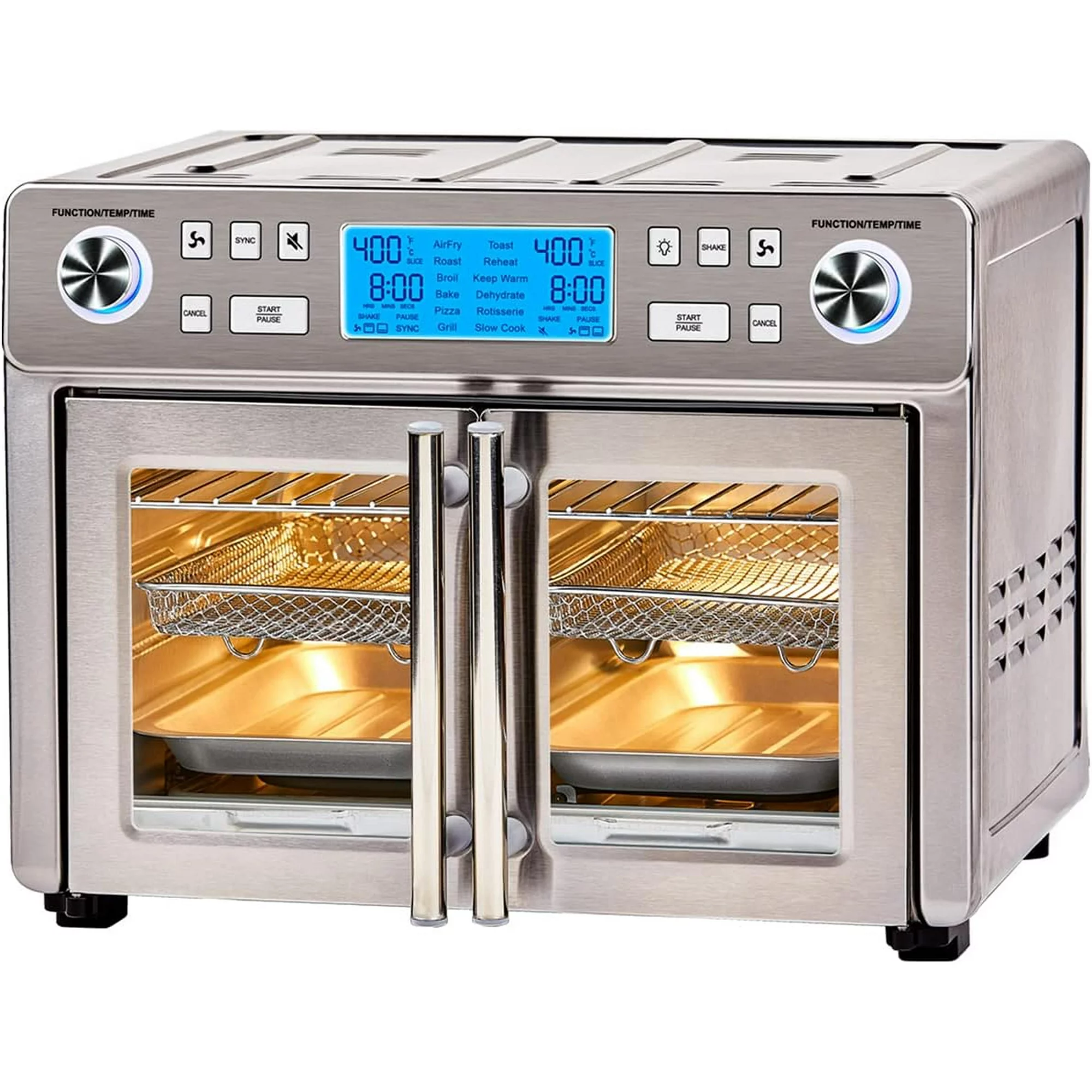 Emeril Lagasse Everyday French Door 360 Air Fryer, 25-QT Capacity, Dual Temperature Zone cooks 2 different ways, Stainless Steel