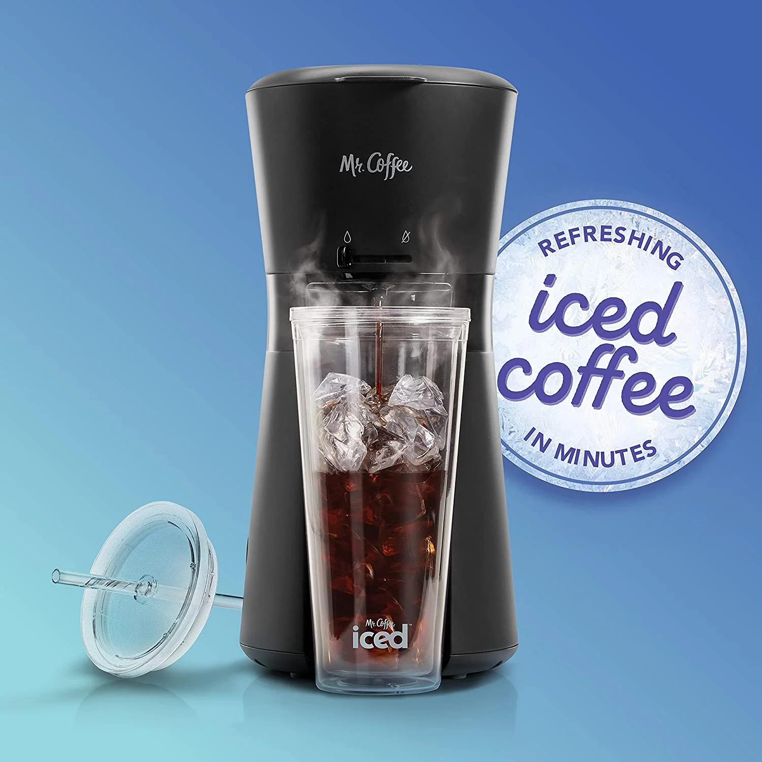 Iced Coffee Maker - Single Serve Machine with 22-Ounce Tumbler | Brew Bold, Flavorful Coffee in Minutes | Pod-Free Brewing | Black -