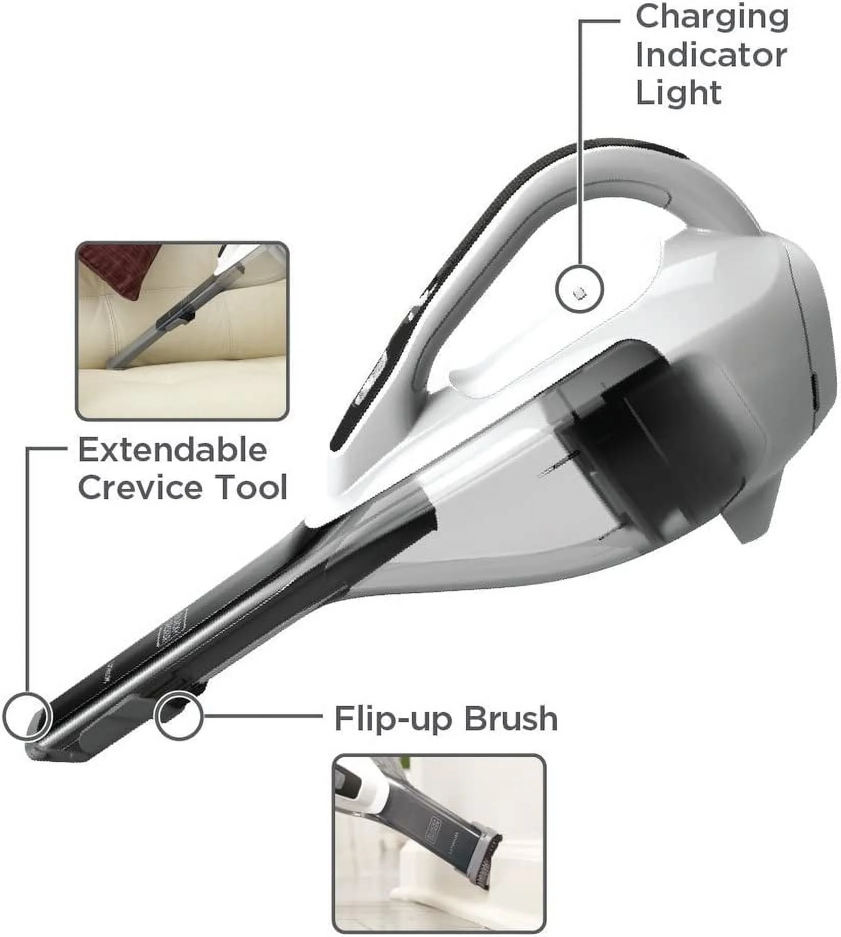 BLACK+DECKER Cordless Lithium Hand Vacuum (Powder White), HLVA325J10