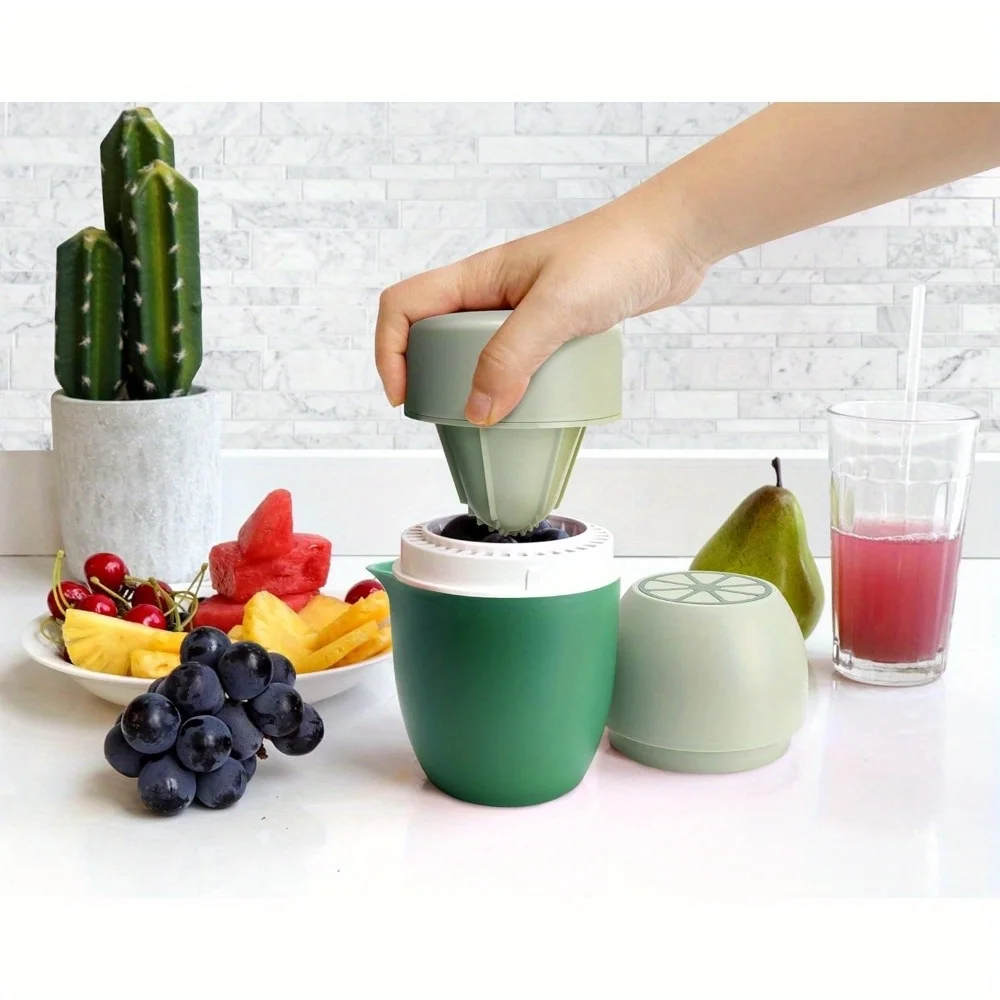 Hand Juicer - Citrus Juicer with Lemon Shape - Hand Lemon Juicer with Two Press Options for Different Fruits (Green)