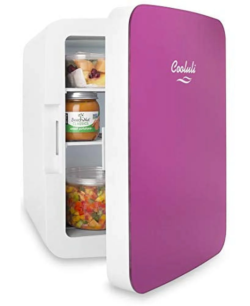 Cooluli Infinity Pink 10 Liter Compact Portable Cooler Warmer Mini Fridge for Bedroom, Office, Dorm, Car - Great for Skincare & Cosmetics (110-240V/12V)