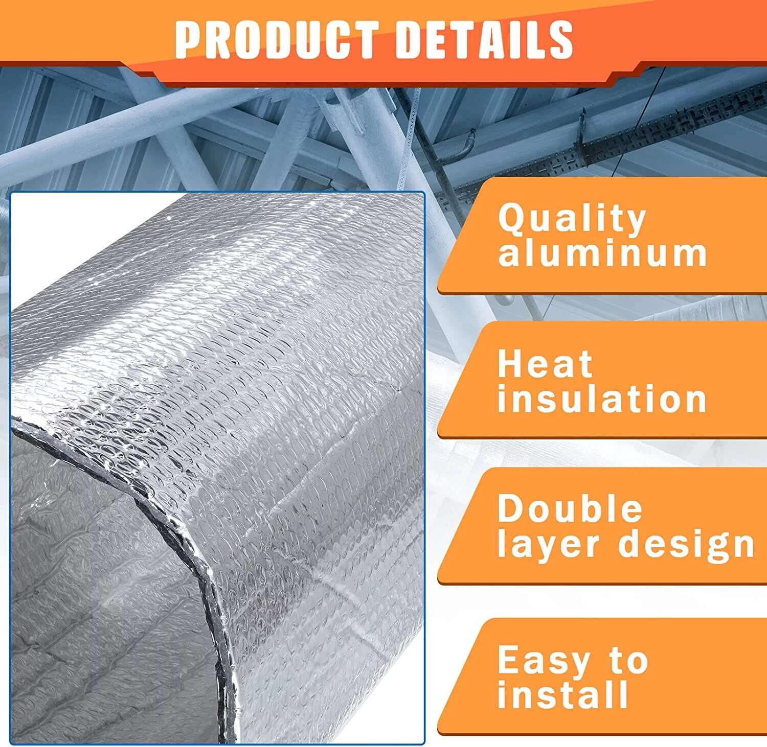 Garage Door Insulation Kit 8 PRE-CUT PCS: REFLECTIVE FOAM Panels 24x48' SHEETS
