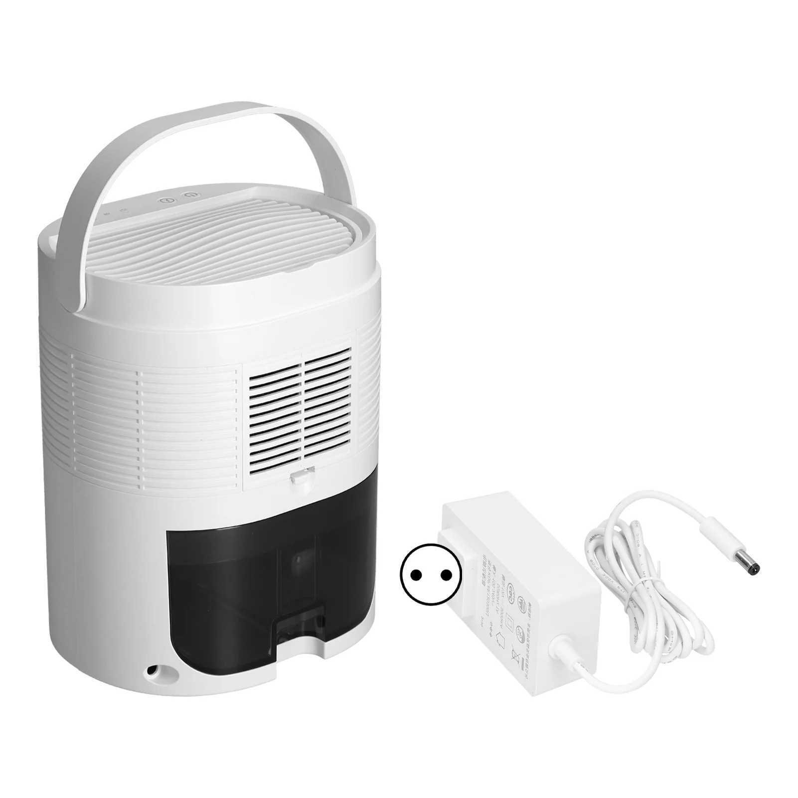 1L Large Capacity Portable Dehumidifier White Mini Timing Dehumidifier with Concealable Handle 100?240VEU Plug