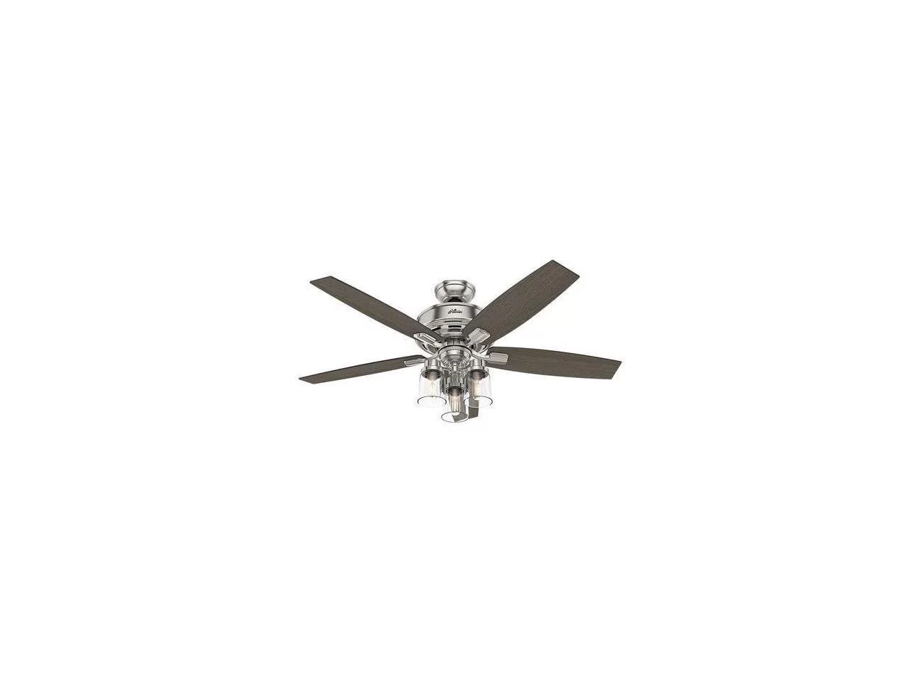Hunter Bennett 52' 3-Light LED Indoor Ceiling Fan in Nickel/Chrome