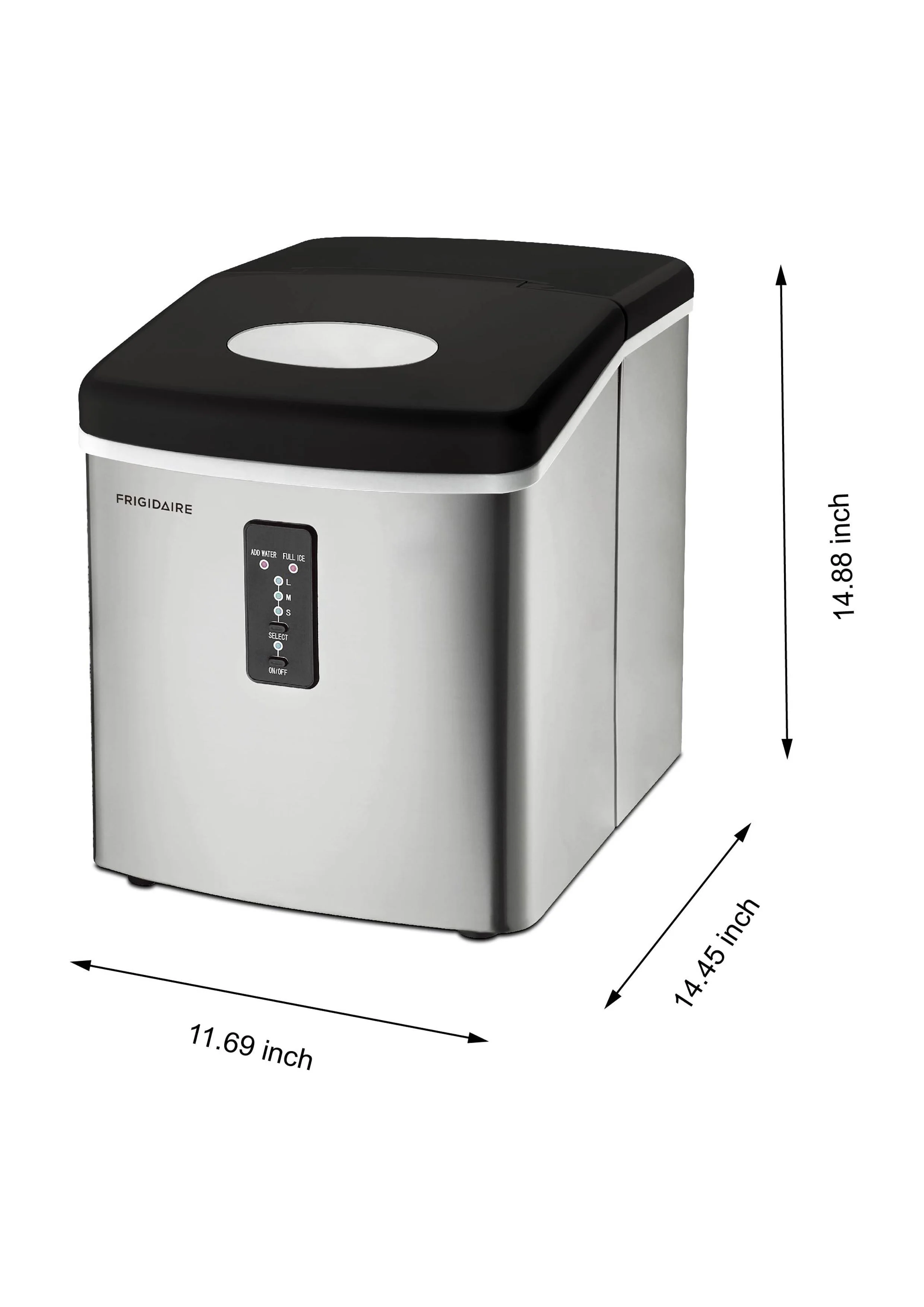 Frigidaire Ice Maker Machine Heavy Duty, (EFIC103)Large Stainless Steel