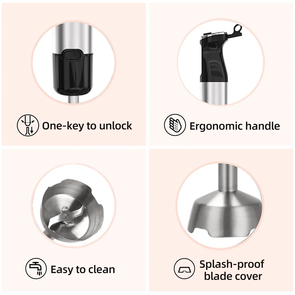 Aoresac Cooking machine,Cup Meat Combination Rod Cup Meat Crush Rod Cup Power Handheld Crush Handheld Crush Rod Combination Supplement Juicer Pieces 600W Power Pieces 500W Power dsfen Maiju