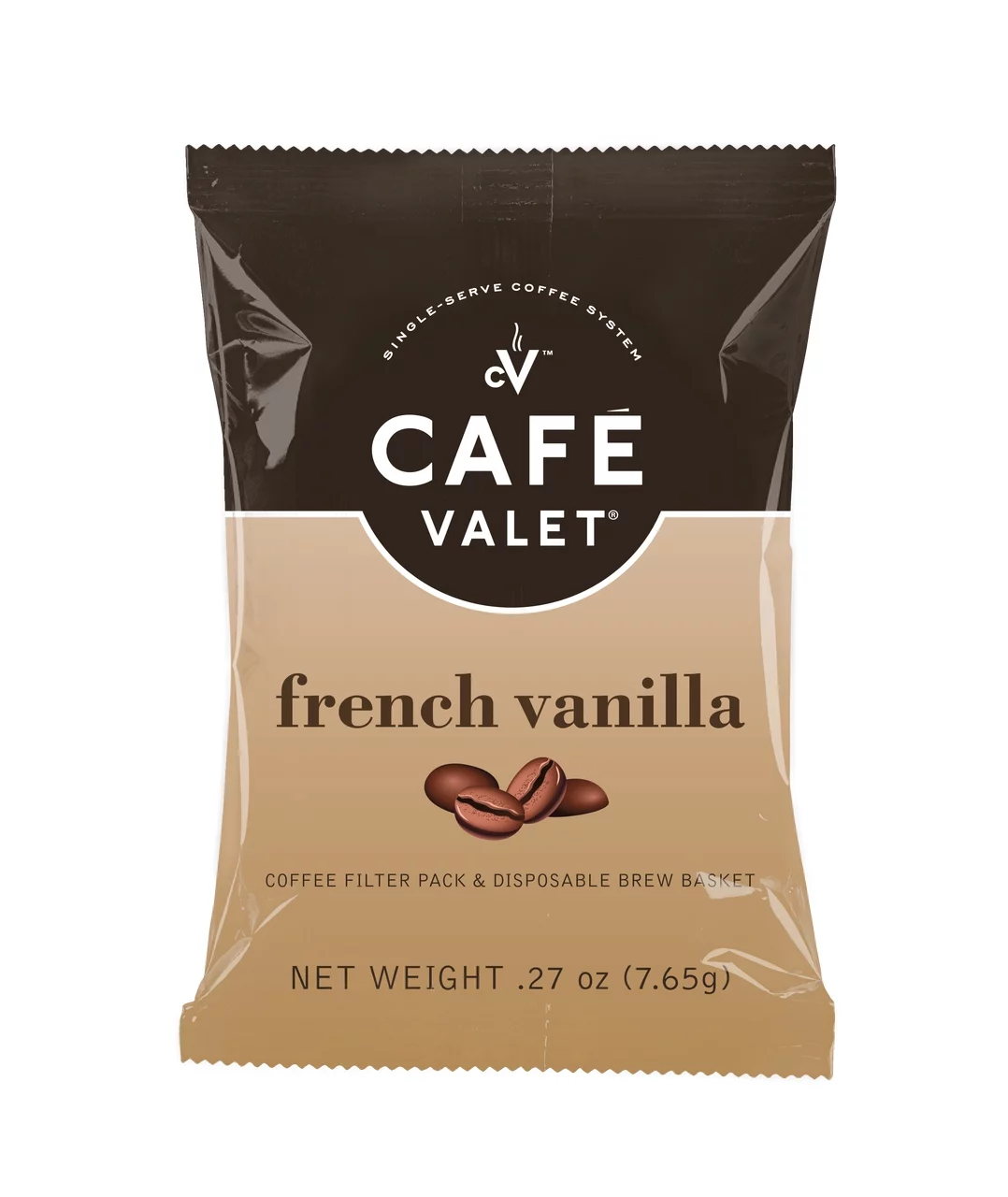 Cafe Valet Caf�� Single Serve Individually Wrapped Coffee Packs 100% Arabica Coffee, French Vanilla, 84 Count