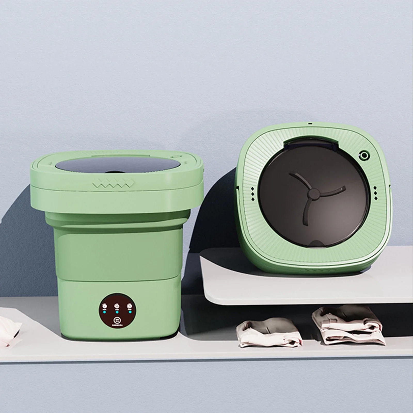 Ckraxd 7L Portable Washing Machine with Integrated Wash & Spin for Small Laundry, Ideal for Dorms and Baby Clothes