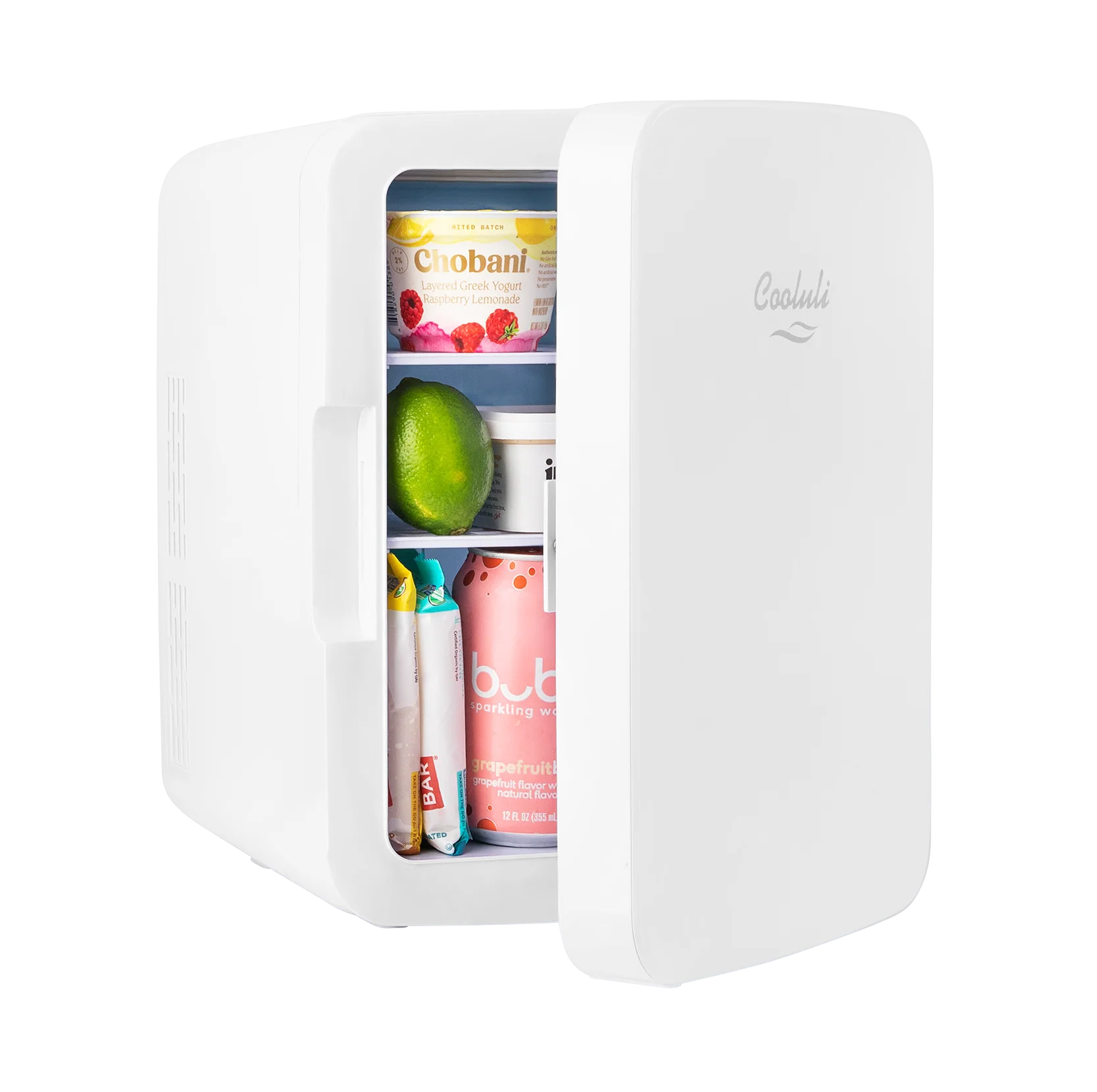 Cooluli Infinity White 10 Liter Compact Portable Cooler Warmer Mini Fridge for Bedroom, Office, Dorm, Car - Great for Skincare & Cosmetics (110-240V/12V)