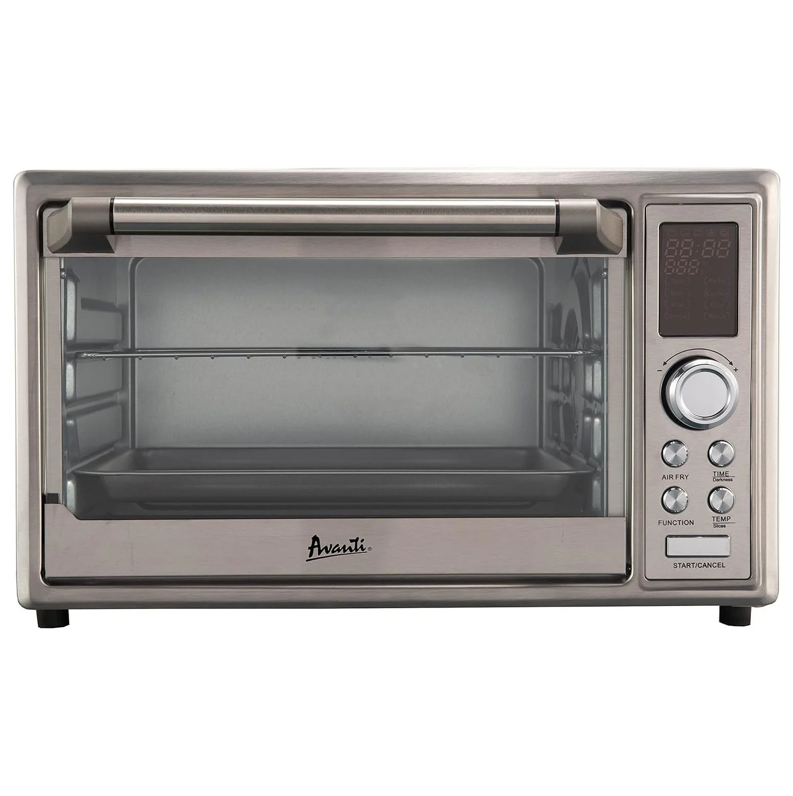 BULYAXIA Air Fryer Oven Combo with 8 Pre-Set Functions and Digital Controls, 90 Minute Timer and Auto Shut-Off, 0.8 Cu.Ft., Metallic