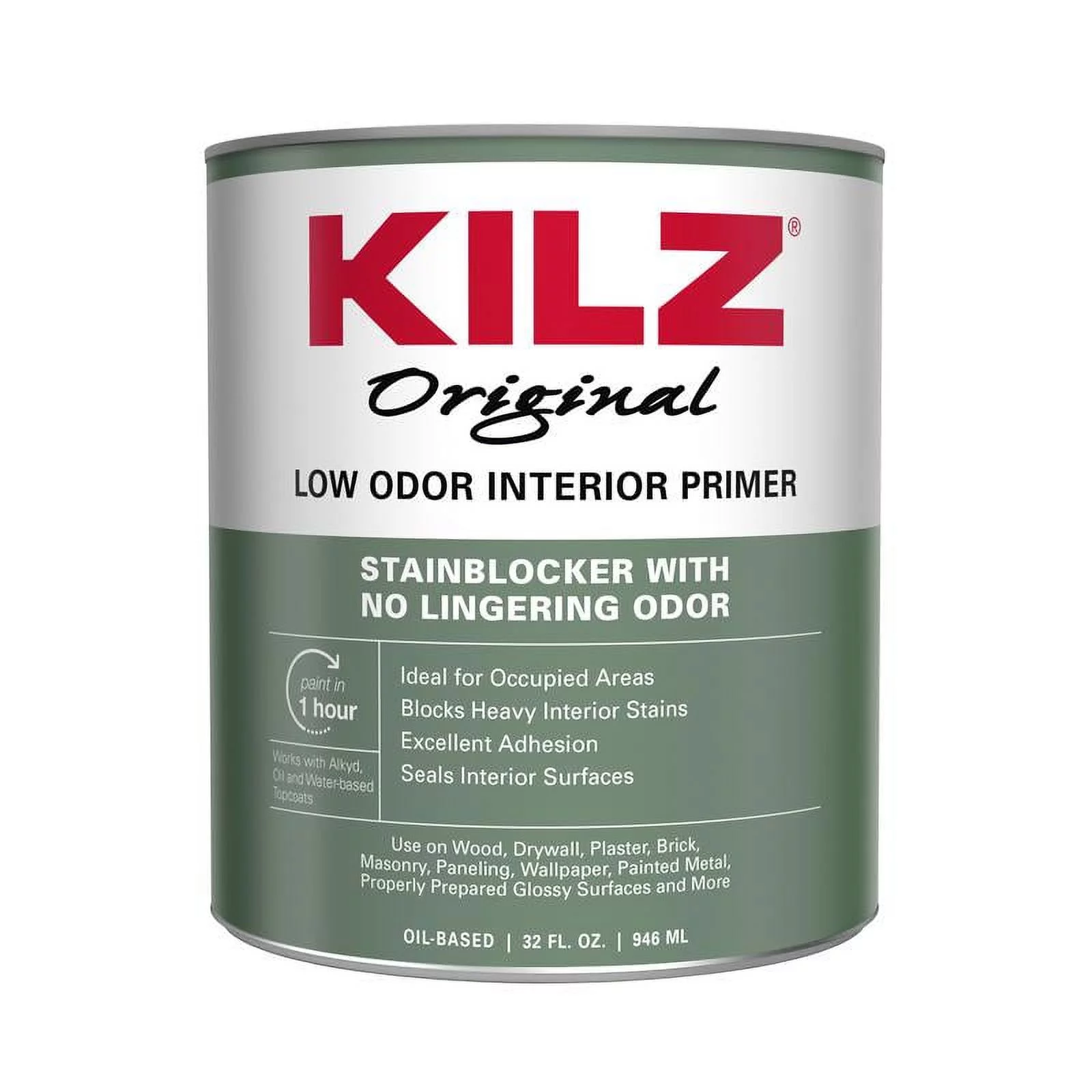 Kilz 10041 Odorless Primer Oil Base Interior White 1 Galon