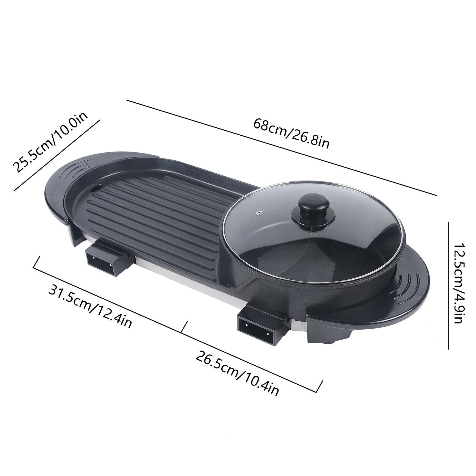 2 in 1 Hot Pot Barbecue Grill Smokeless Grill BBQ 2 in 1 Portable Electric Hot Pot Grill smokeless,Multifunctional Teppanyaki Hot Pot Grill Barbecue Set Korean Hot Pot Grill Indoor Large Capacity