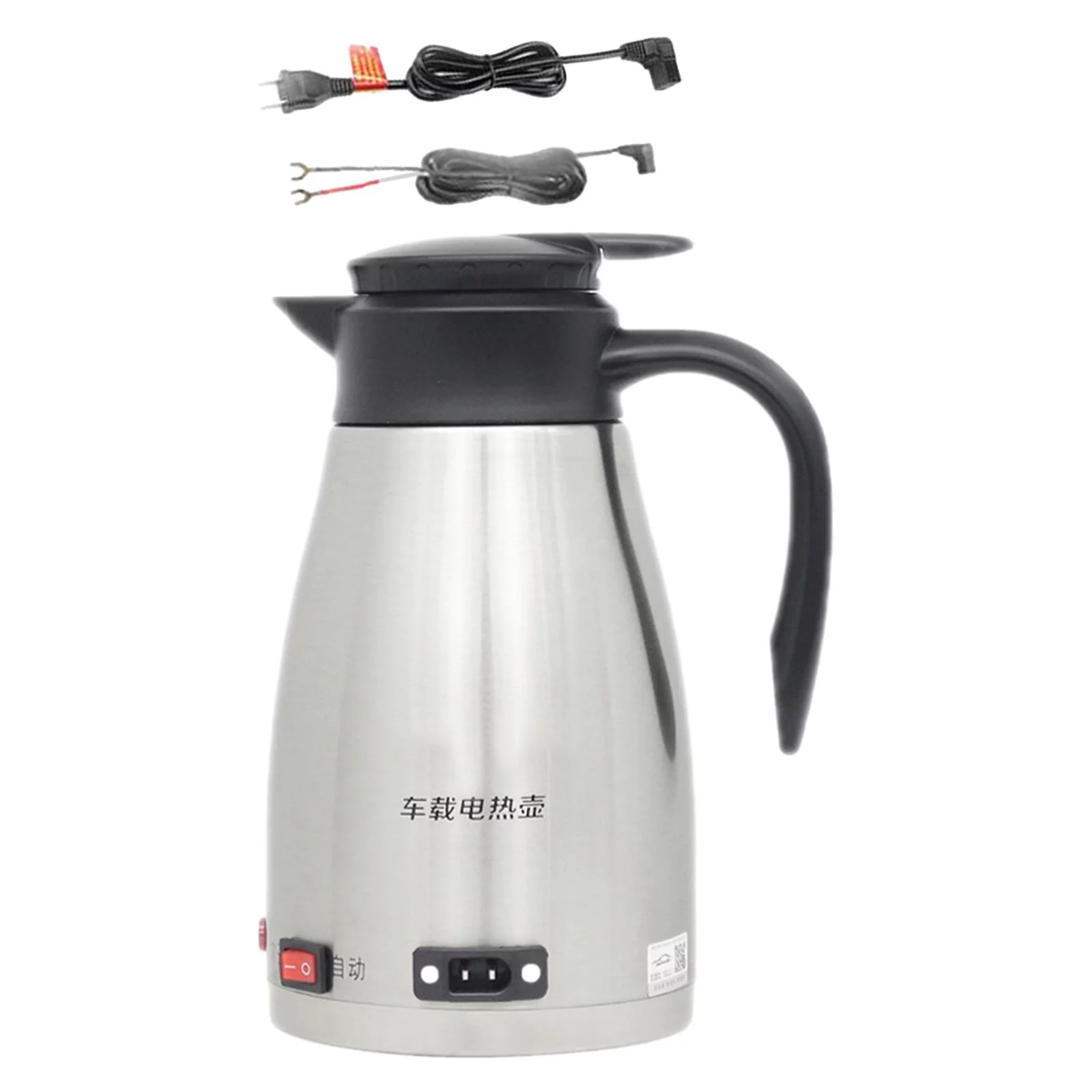 Car Electric Kettle Stainless Steel Coffee Warmer Drinking Cup, Large Capacity, 1300ml Car Mug, Car Water Boiler for Self Driving Tour Camping 24V for Truck