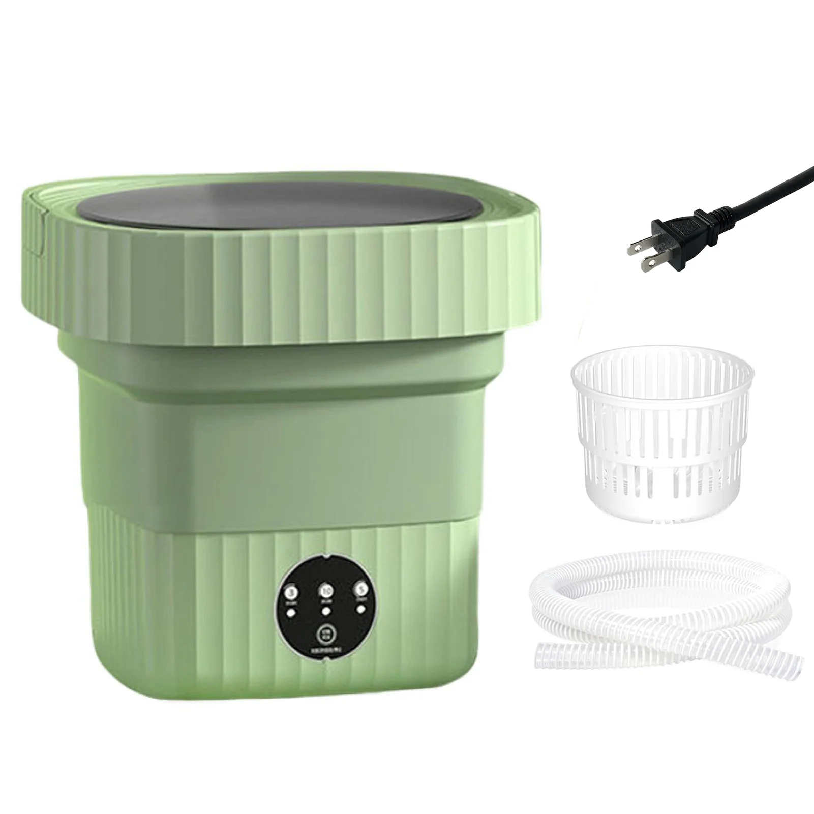 GoldHub 6L Foldable Washing Machine Portable Mini Washer with One-Click Dehydration Travel Laundry Machine for Underwear Baby Clothes Small Items Foldable Washing Machine for Apartments Camping Travel