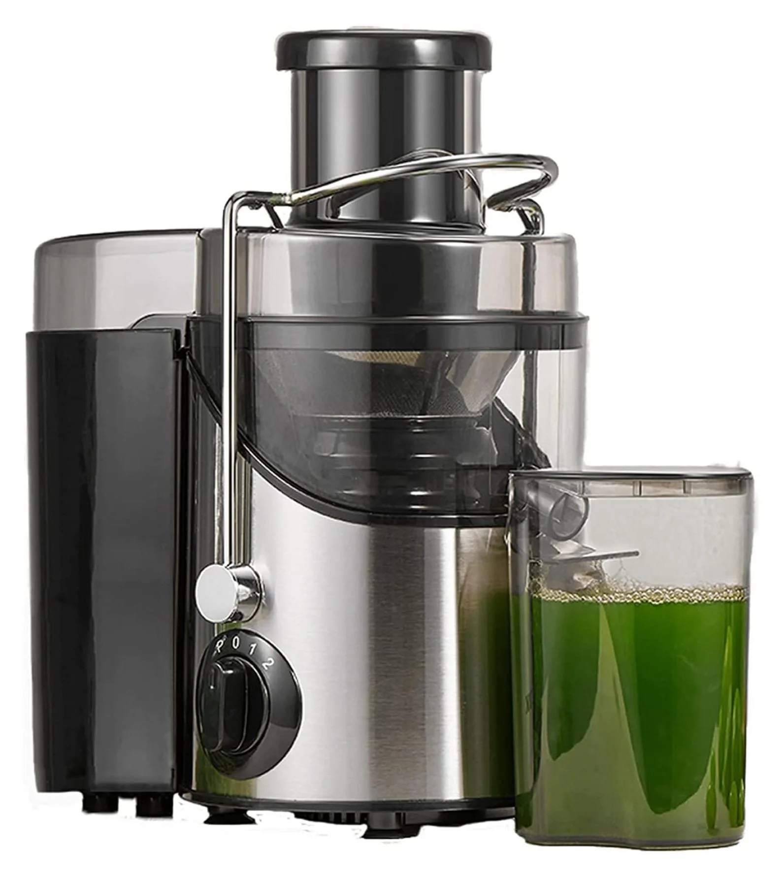 Juicer Extractor 400W Machines, 3' Feed Chute Juice Centrifugal for Whole Fruit and Vegetables, BPA , 3 Speeds Stainless Steel Juice Maker, Detachable, Easy to Clean (Brush Included)