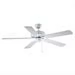 Boston Harbor Ceiling Fan, 5-Blade, White Housing, Bleached Oak/White Blade, 52 in Sweep, MDF Blade