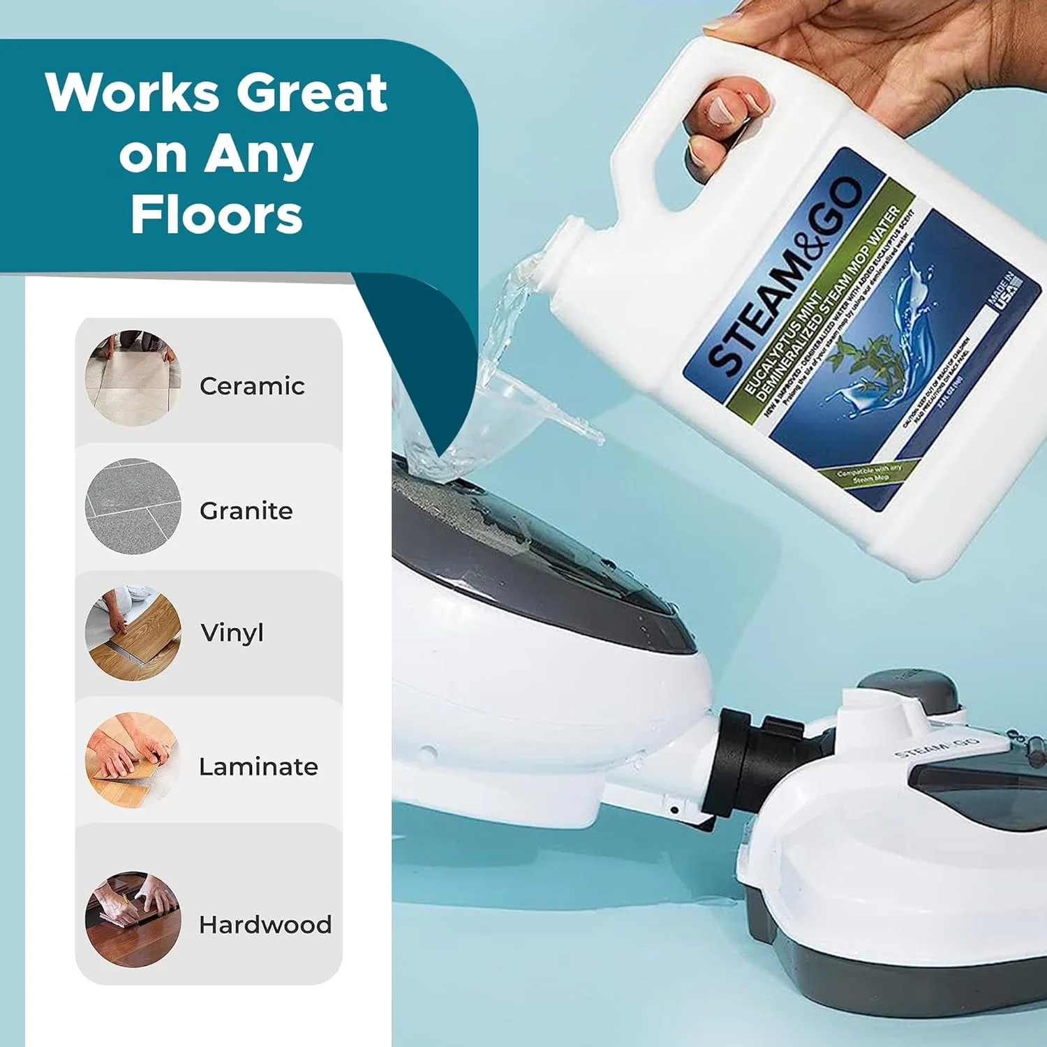 Demineralized Water Multi Surface Floor Cleaner Eucalyptus 32oz 12pc